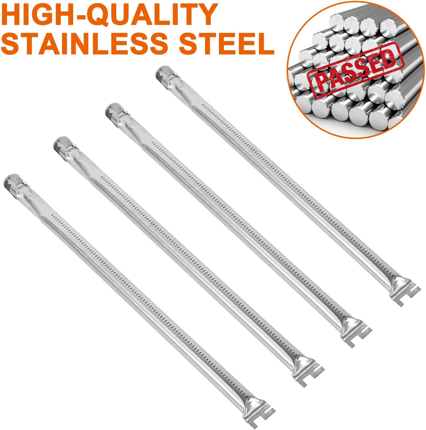 DELSbbq 67556 Kit de tubo de quemador de parrilla para parrillas Weber Summit 640 Summit 650, acero inoxidable, paquete de 7