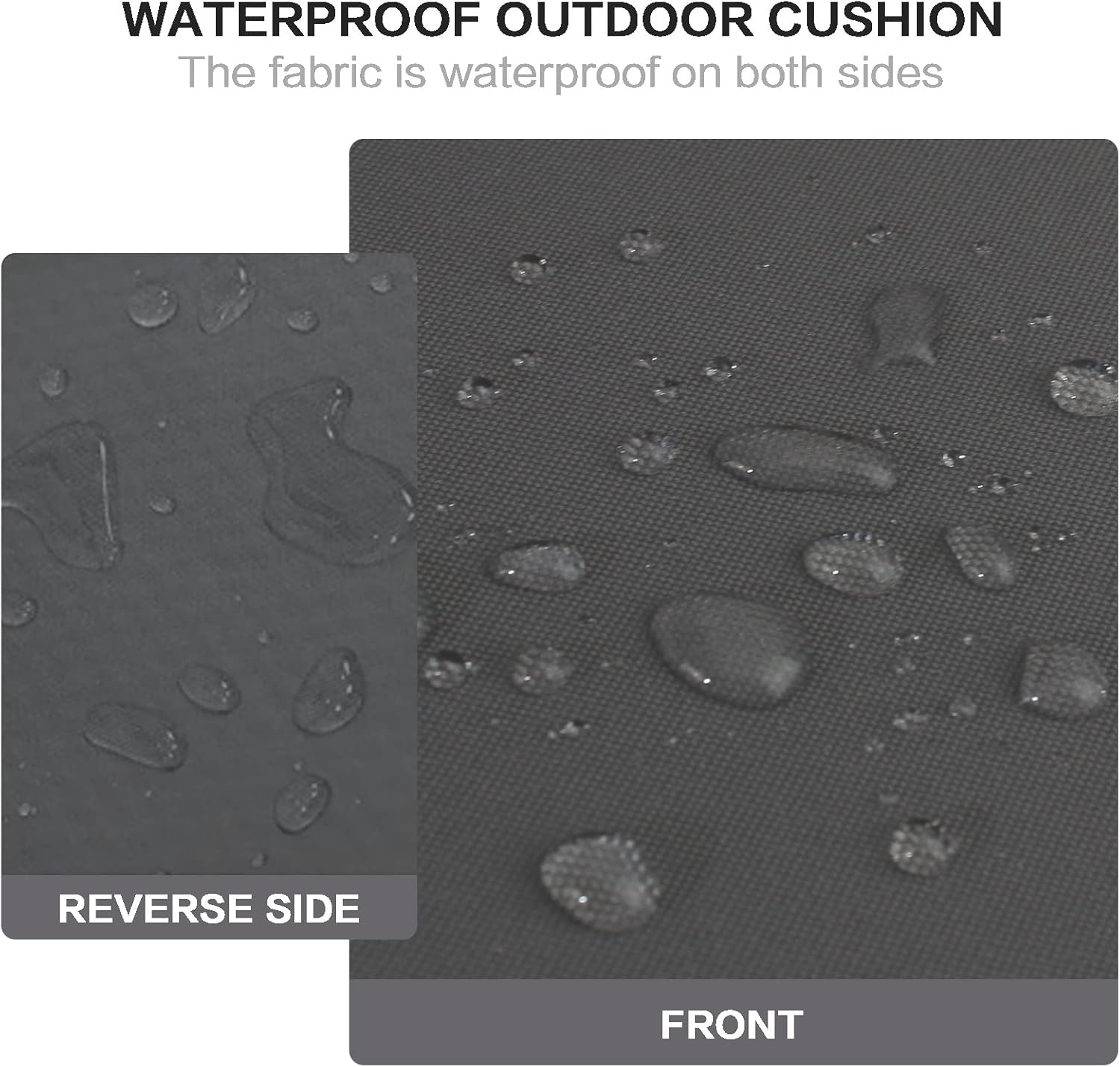 Faible Poisson Cojín de banco para exteriores, 48 x 18 pulgadas, impermeable, para columpios, muebles de jardín, patio, con asa y correas
