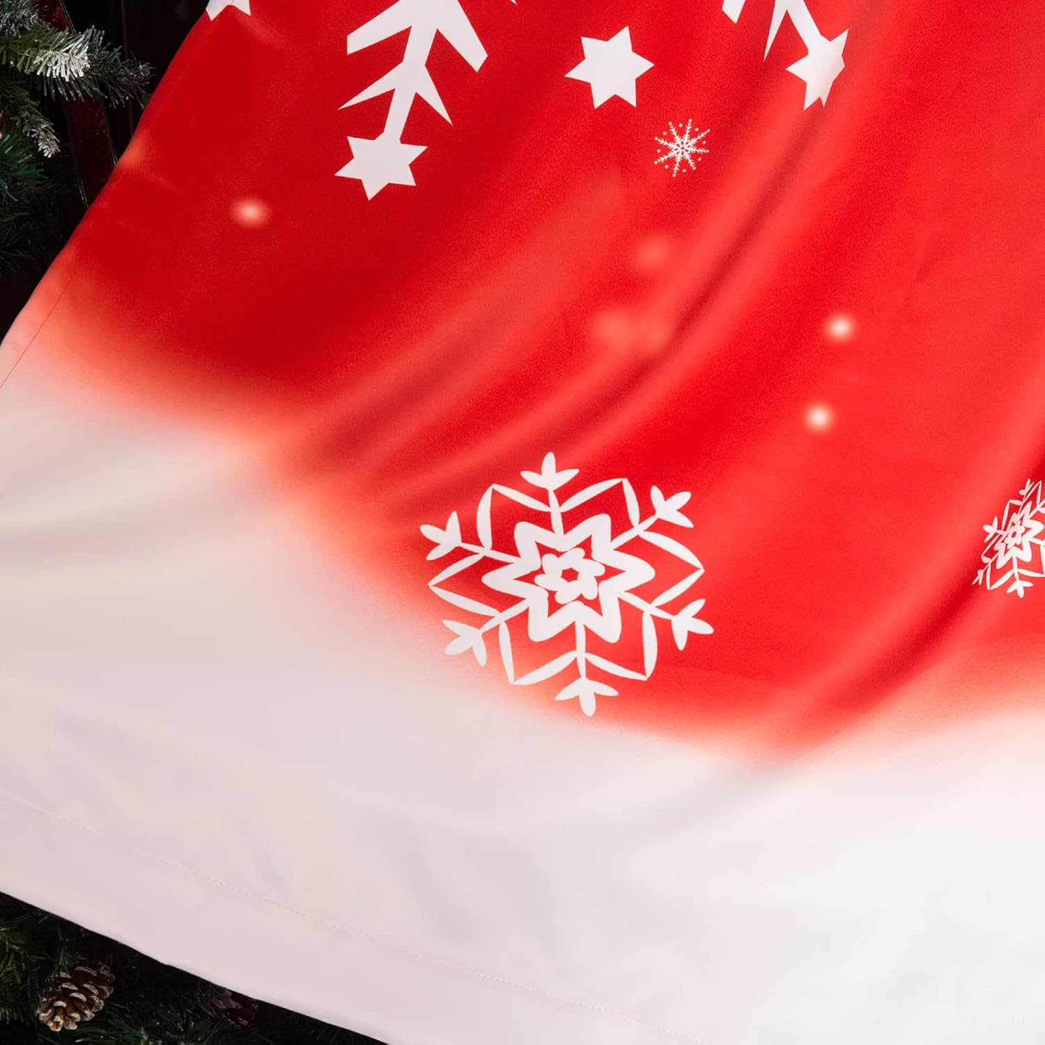 Cortinas de Navidad con copos de nieve para sala de estar, 52 x 84 pulgadas, 2 paneles, cortinas opacas con ojales impresos, cortinas opacas con