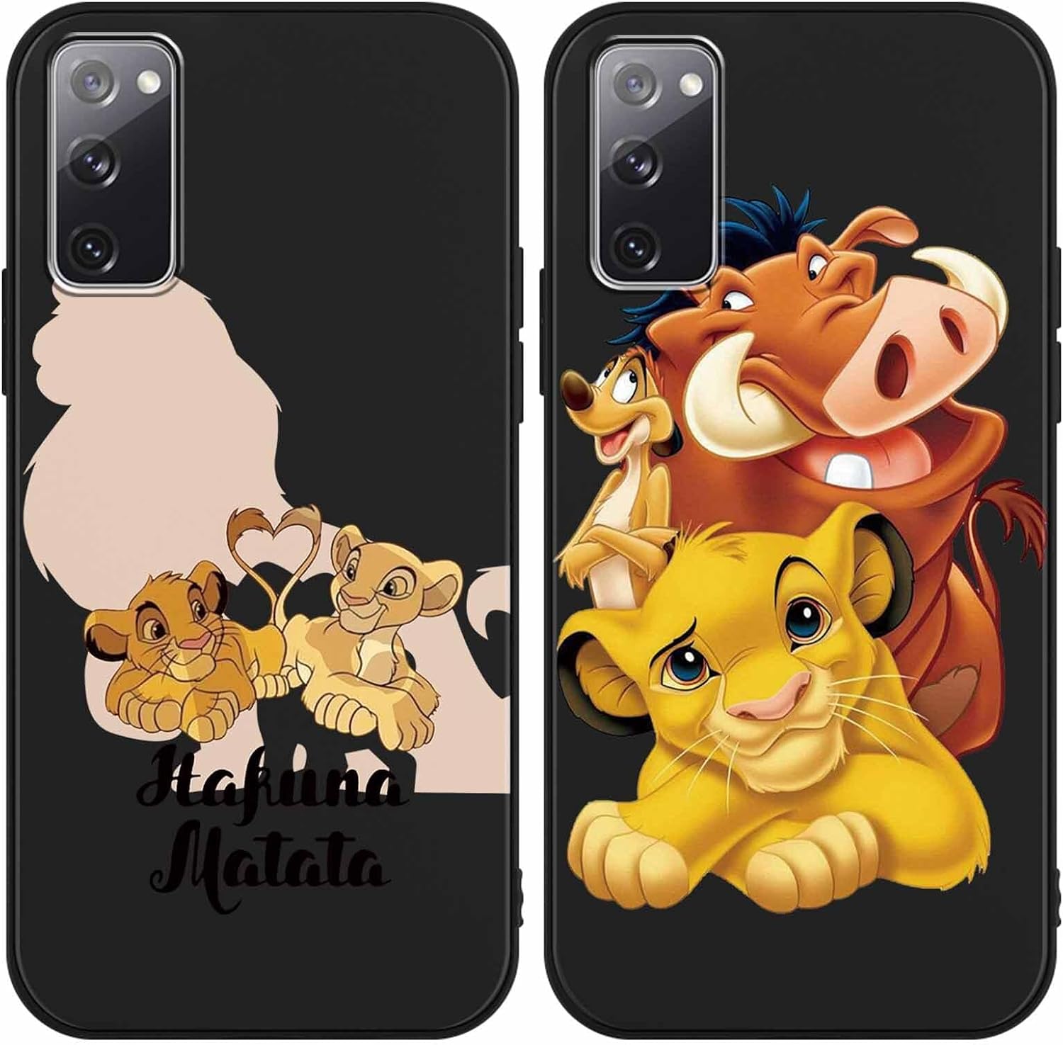 FGIAZDU Paquete de 2 fundas negras de dibujos animados de león para Samsung Galaxy S20 FE 5GS20 Lite de 6.5 pulgadas, TPU suave lindo anime para