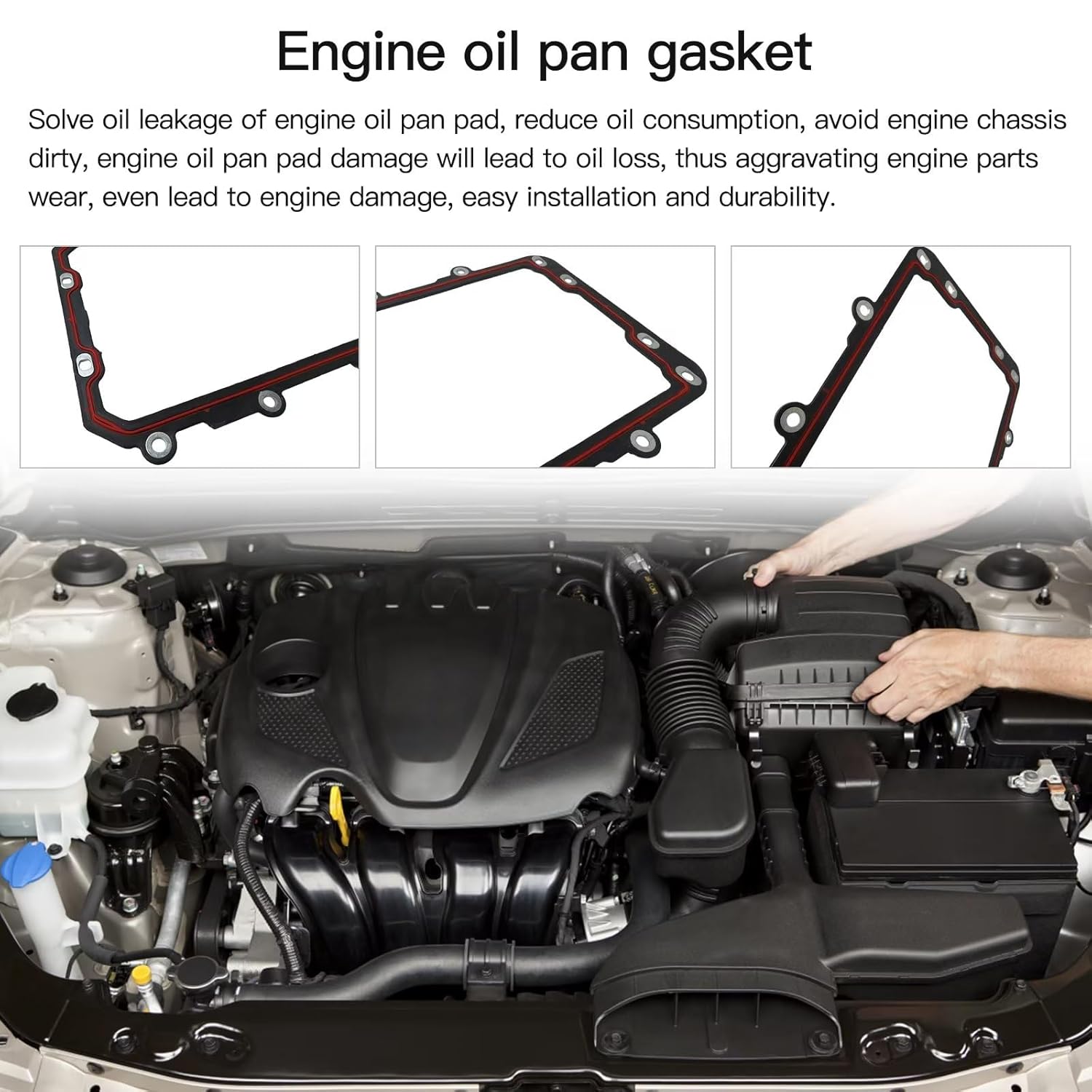 Oil Pan Gasket Set OS30725R, 3L3Z6710AA, OS32517, OS21013 for 2010 Ford F-150 Lariat Extended Cab Pickup 4-Door