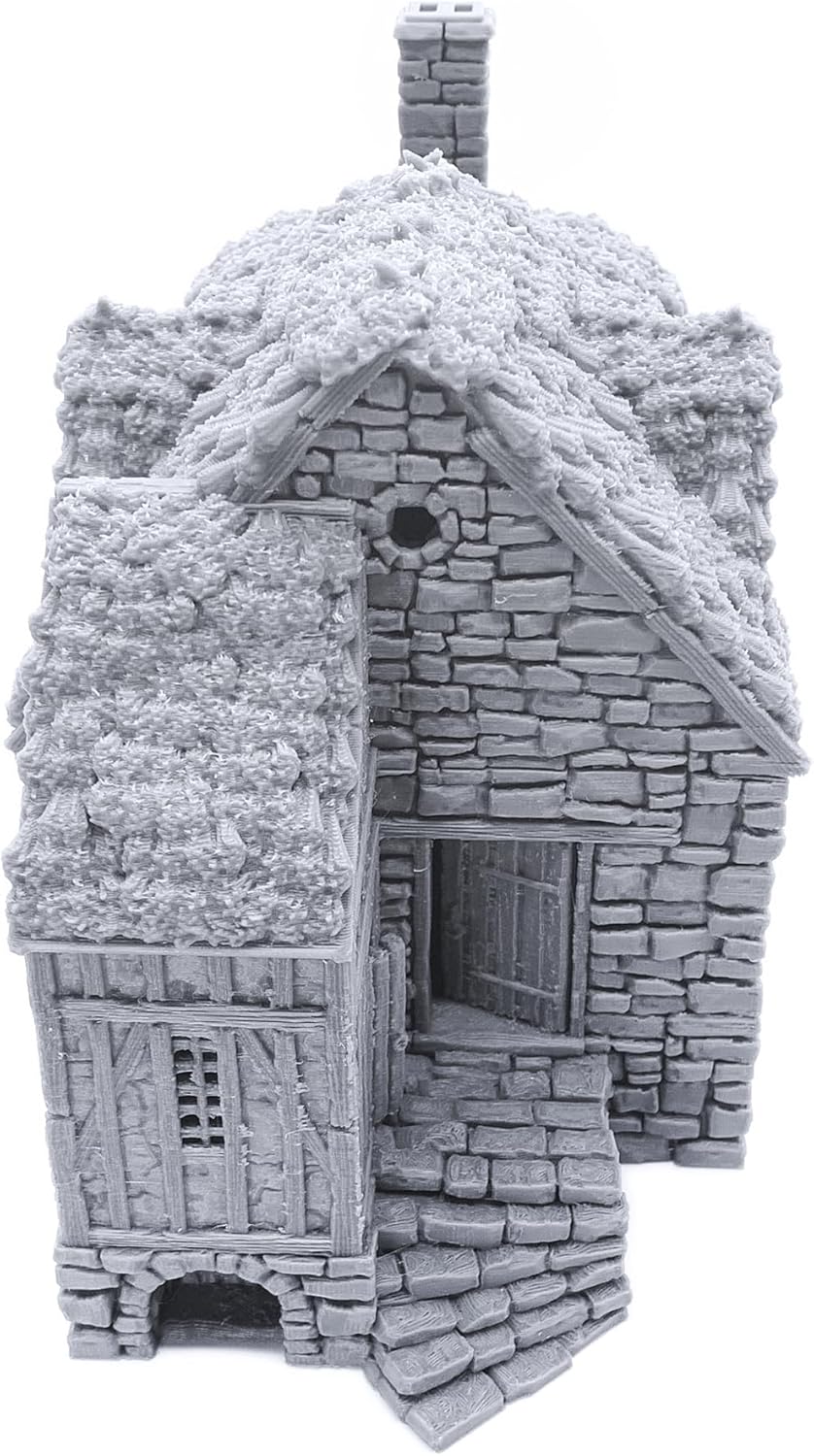 Barlyway Cottage – Terreno DND compatible con Dungeons and Dragons, Warhammer 40k, 1.102 in Wargaming miniatura, juegos de rol de mesa, escenario de