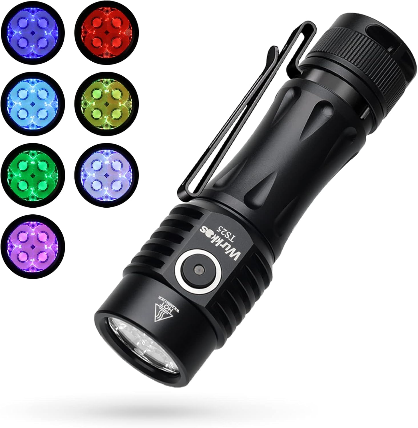 Wurkkos Linterna LED recargable EDC, súper brillante de alto lumen de 4000 lúmenes, linterna pequeña con Andruril 2.0 UI, potente linterna compacta