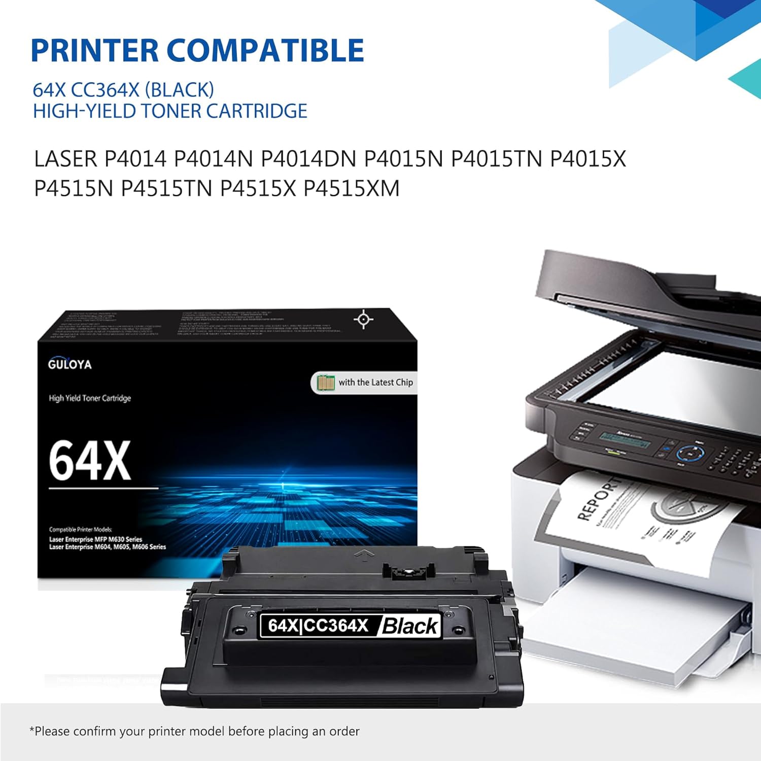 64X – Cartuchos de tóner negros de alto rendimiento (paquete de 2)  Reemplazo de tóner 64X para tóner HP64X 64A para láser P4014, P4014n, P4014DN,