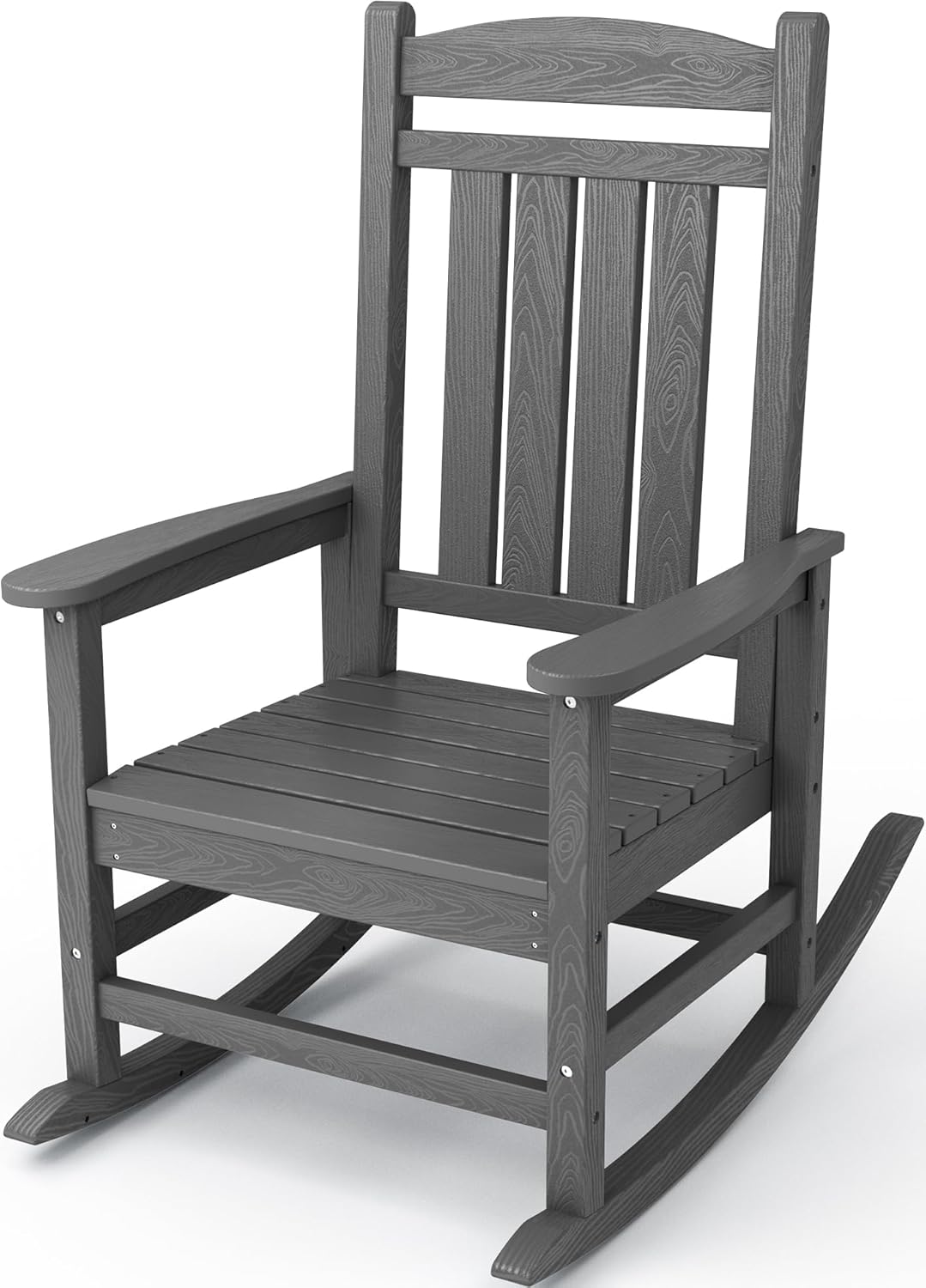 KINGYES Mecedoras para exteriores, resistentes a la intemperie, mecedoras de patio con respaldo alto para adultos, color gris
