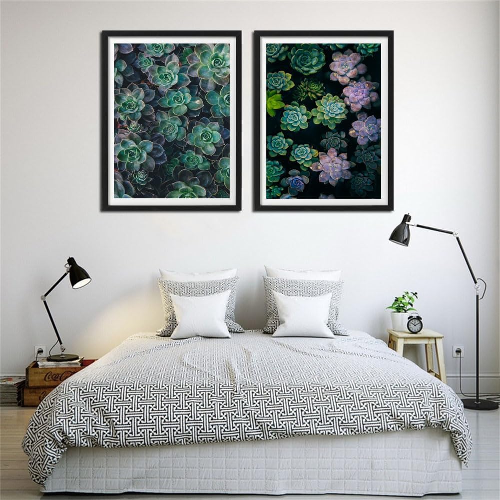 CHUNXIA Pintura por números para adultos, principiantes y niños, paquete de 2 lienzos enrollados de arte de pared, kit de pintura fácil por números,