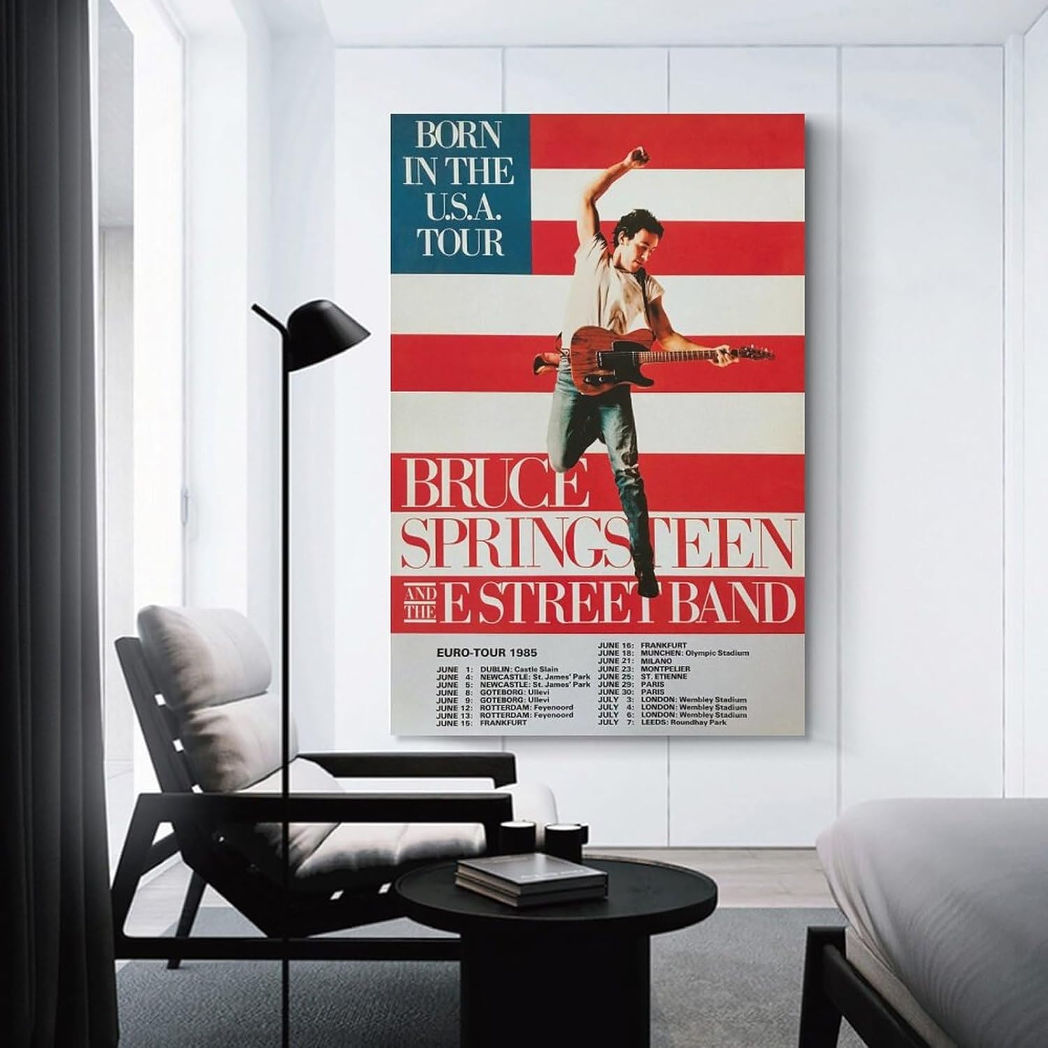 DAXXIN Póster de concierto de Bruce Springsteen And The E-Street Band Alemania, 01, lienzo decorativo para pared, pintura artística para sala de