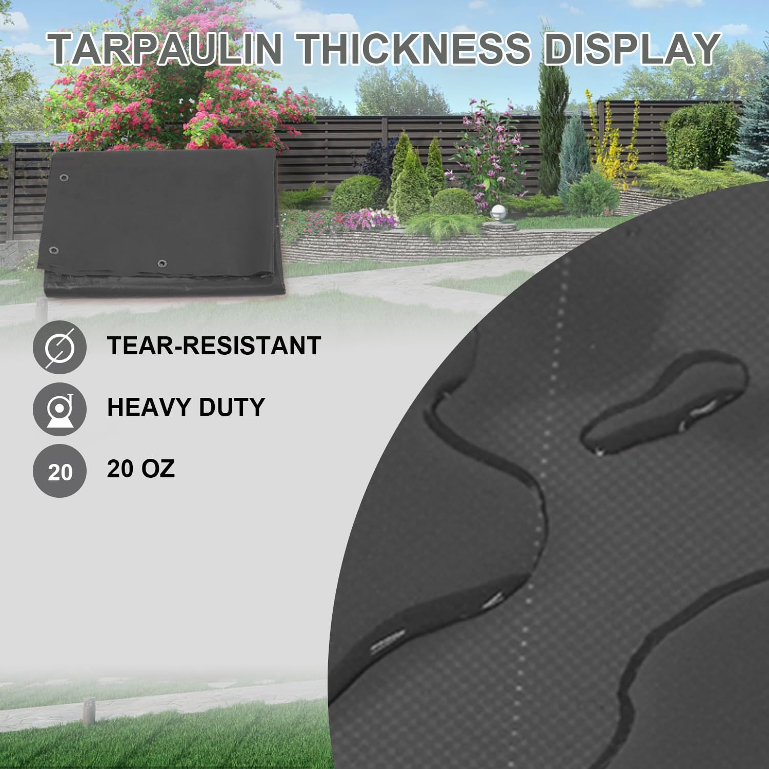Cortina de vinilo personalizada para exteriores, cortina de panel transparente de 20 onzas, cortina impermeable y resistente a los rayos UV para