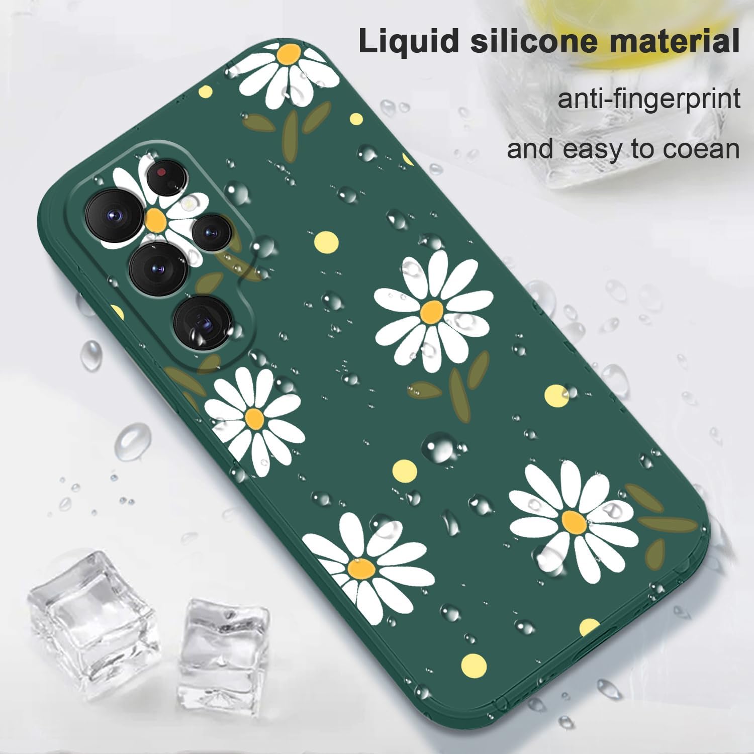 LEECG Funda para Samsung Galaxy S22 Ultra, funda para teléfono S22 Ultra, diseño de flores de moda, silicona suave, protección contra caídas de