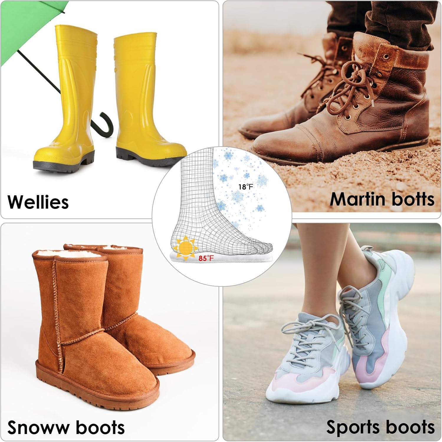 2 pares de plantillas de piel de oveja para mujeres y hombres, plantilla de lana gruesa y cálida, plantillas de zapatos de invierno, plantilla de