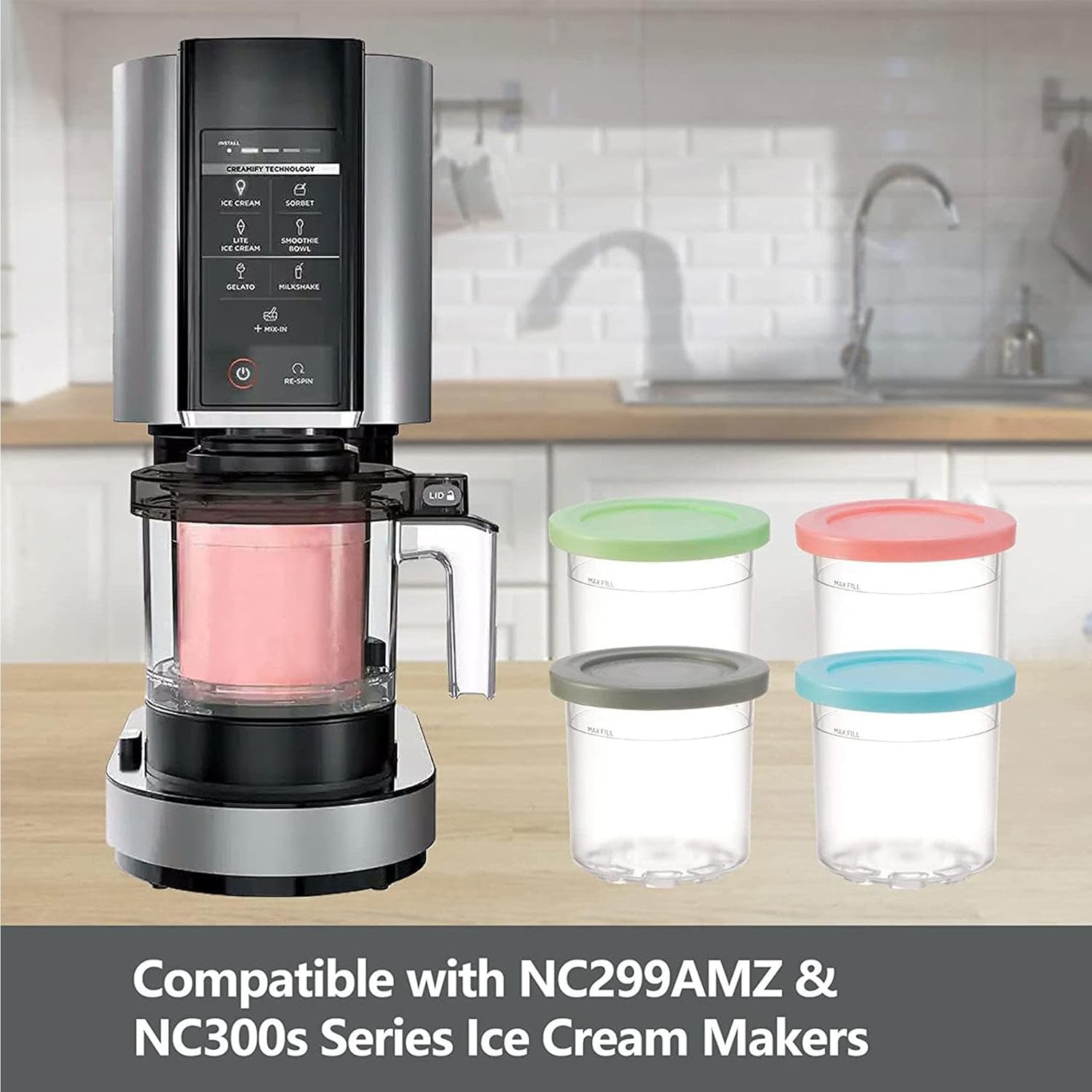 246 pintas Creami Deluxe para hacer helados Ninja, pintas de helado de 16 onzas con tapas sin BPA, aptas para lavavajillas, compatibles con la serie