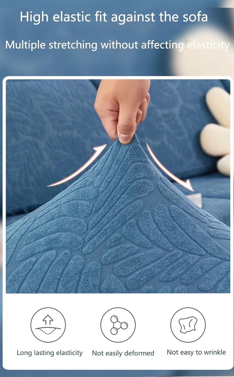 Funda de sofá mágica elástica para sofá seccional en forma de L resistente universal antideslizante cojín sofá chaise lounge, funda protectora de