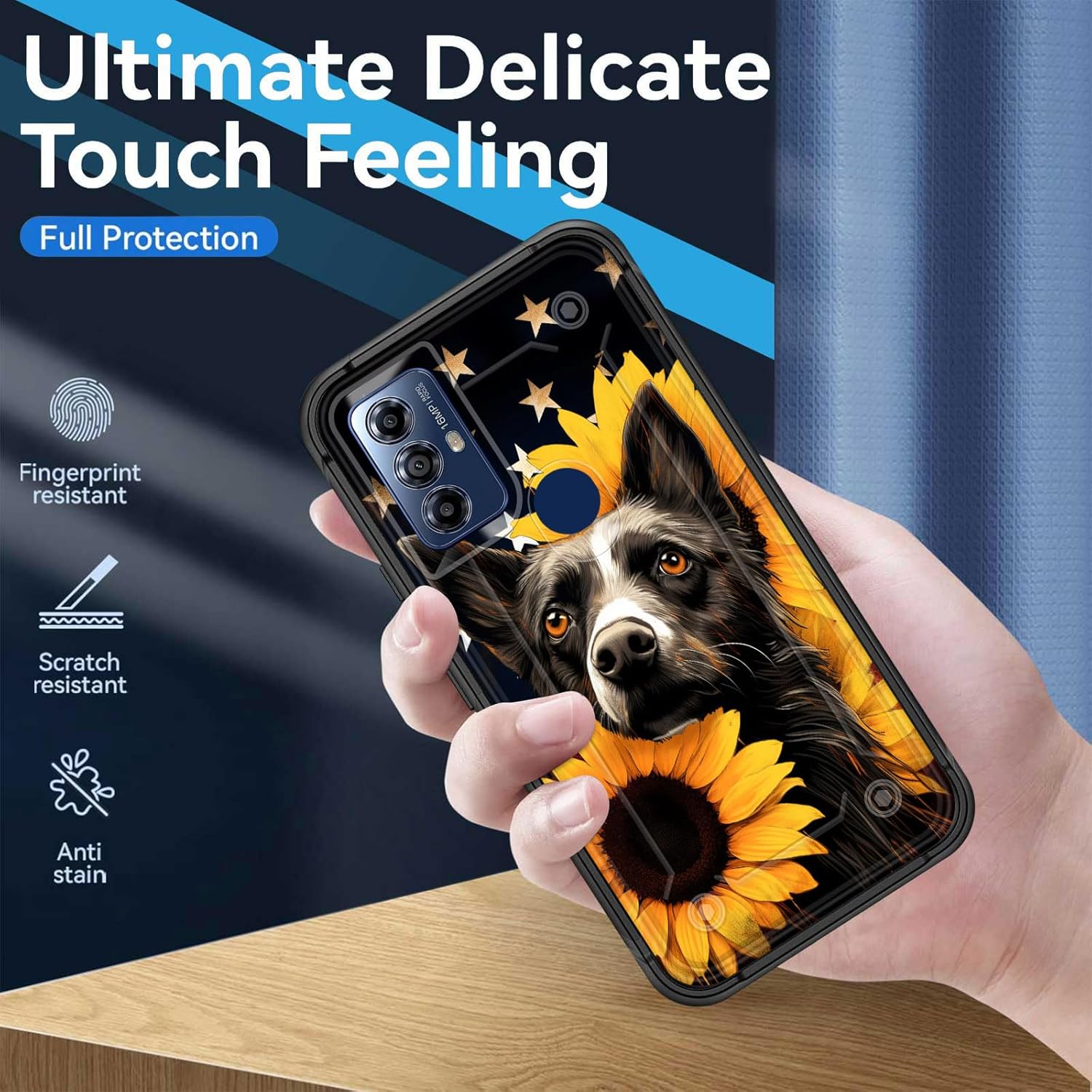wiaekosef Funda para Motorola Moto G PureG Power 2022G Play 2023, resistente de doble capa de policarbonato duro y silicona suave resistente a