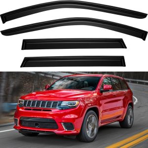 Protectores de lluvia de ventana para Jeep Grand Cherokee 2011-2021, viseras de ventilación de ventana, deflectores de viento para Grand Cherokee Protectores de lluvia de ventana para Jeep Grand Cherokee 2011-2021, viseras de ventilación de ventana, deflectores de viento para Grand Cherokee
