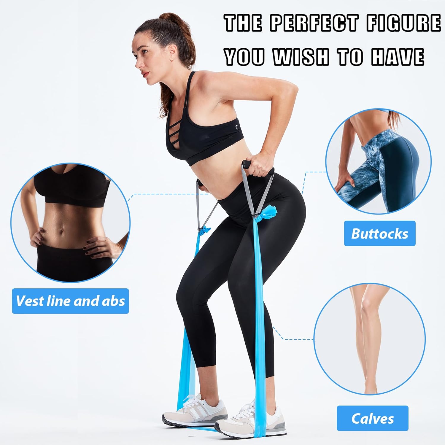 Bandas de resistencia para entrenamiento, bandas de terapia física, bandas elásticas y de ejercicio para estiramiento, adecuadas para
