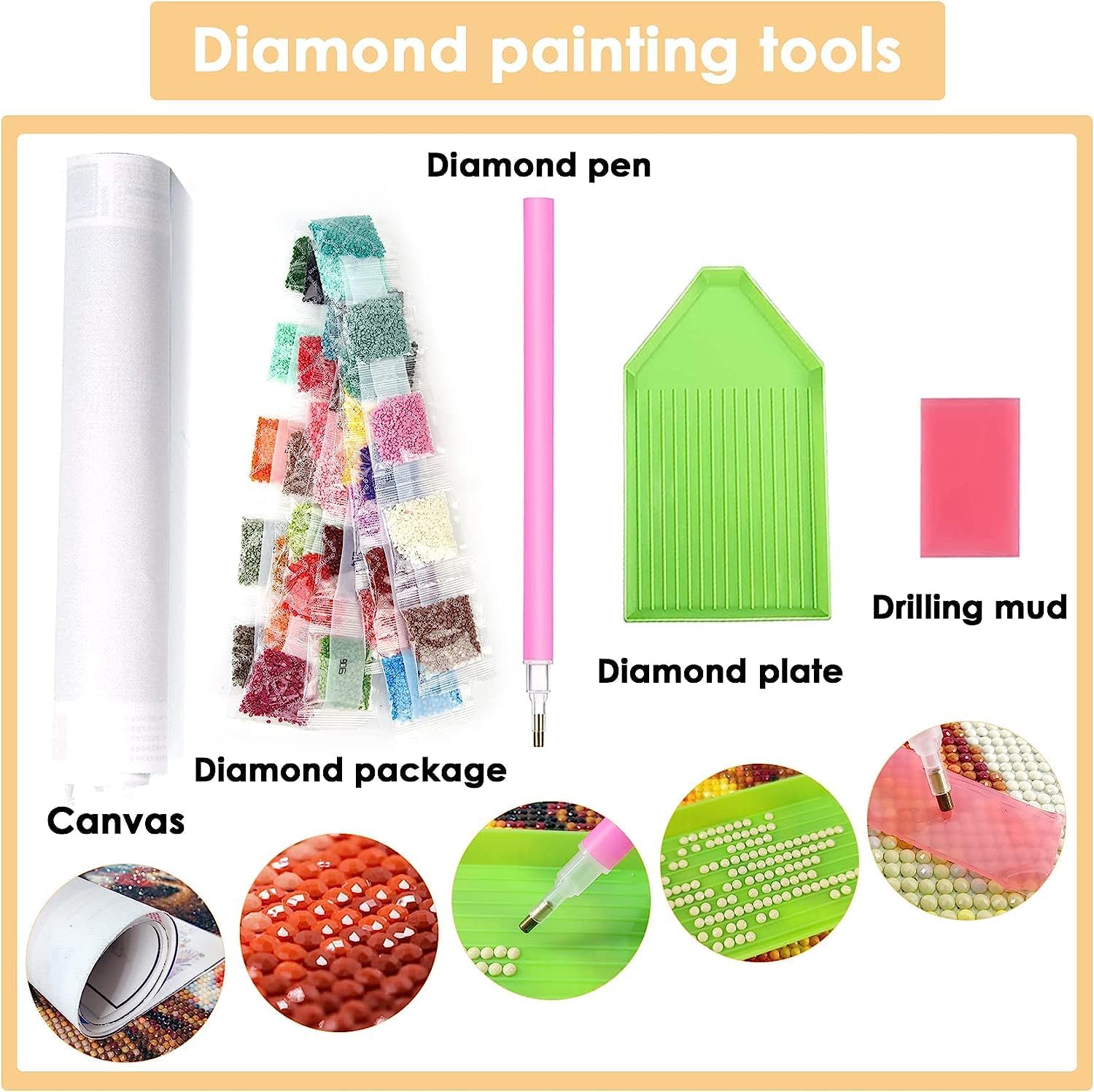 Rovepic – Kit de pintura de diamante 5D redondo para perro, taladro completo, pintura de bricolaje con diamantes, arte de animales, diamantes de