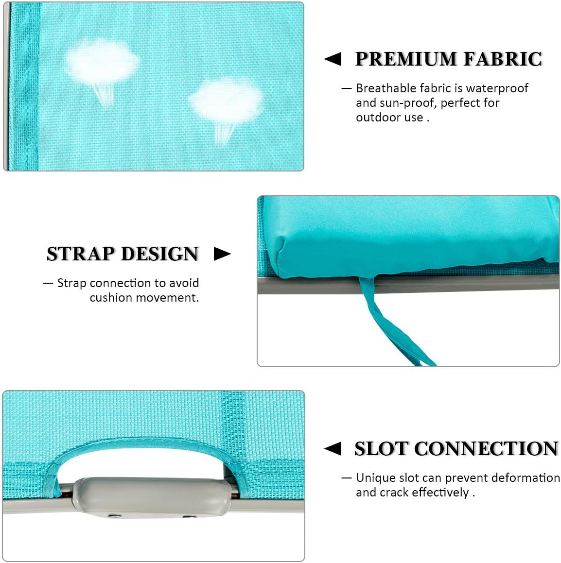 DORTALA Silla tumbona plegable para exteriores, silla reclinable ligera con diseño portátil y 7 posiciones de respaldo ajustables, playa reclinable