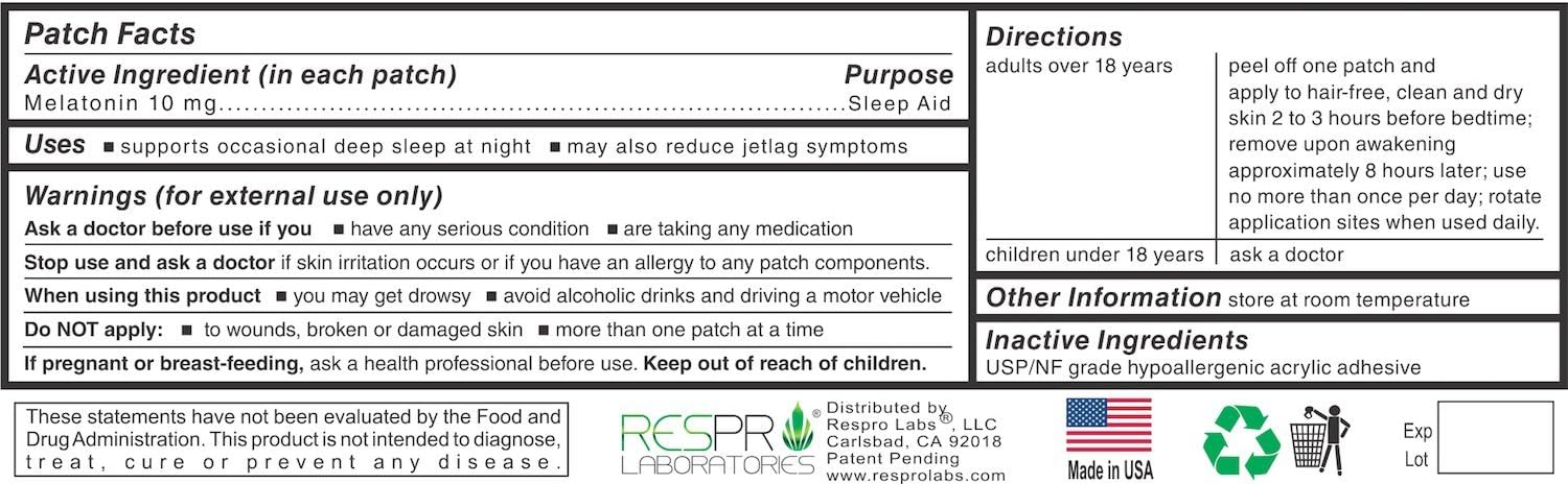 Parche de melatonina natural, 10 mg de liberación continua