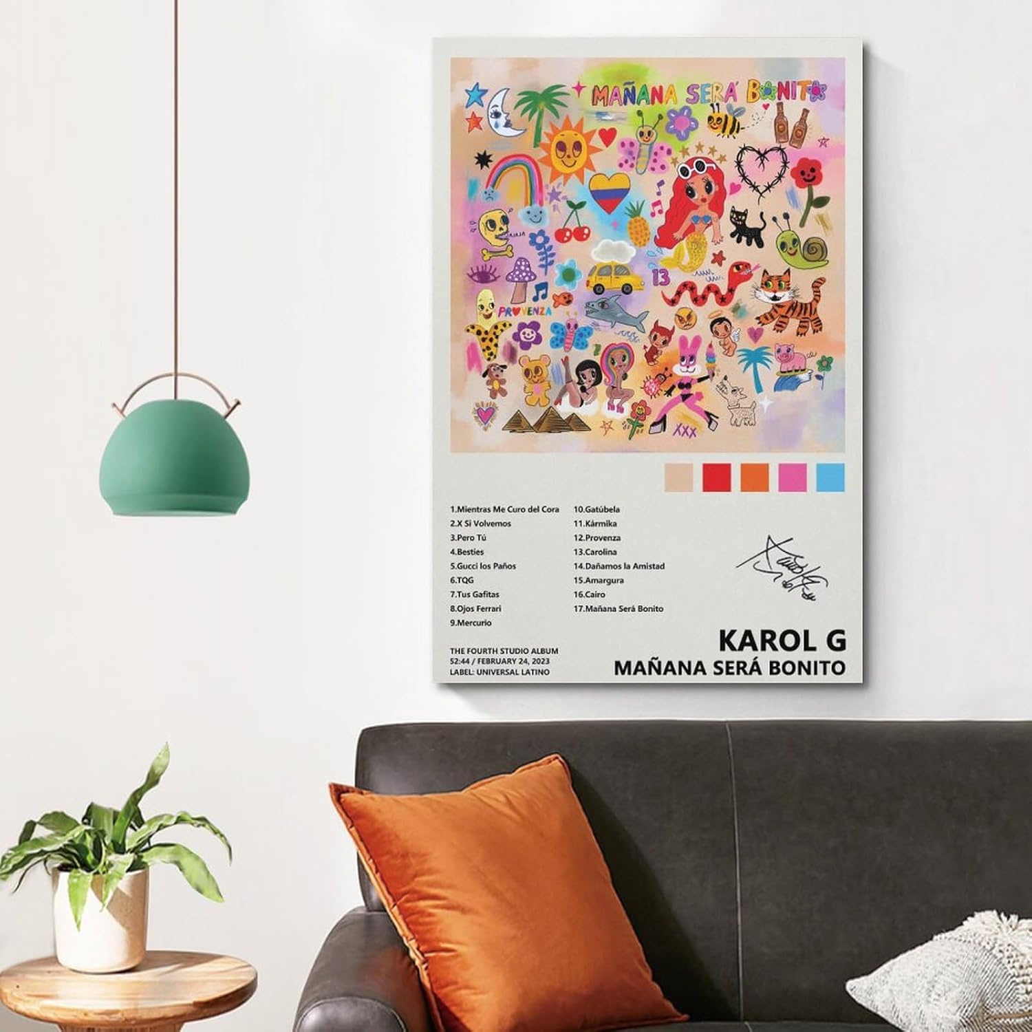Karol G Mañana Será Bonito póster para estética de habitación, pósteres artísticos en lienzo, arte de pared, impresión moderna de dormitorio,