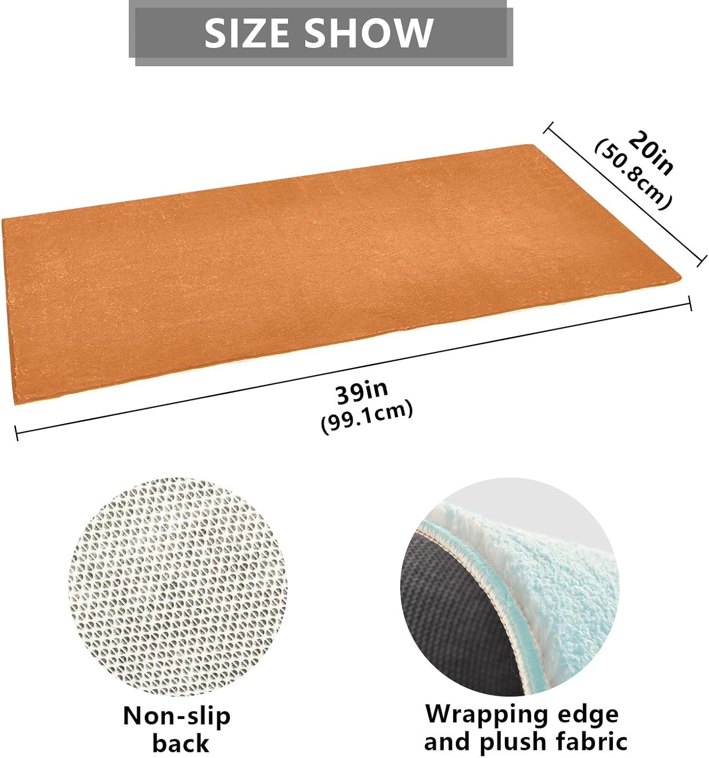 Joisal Alfombra absorbente de chocolate para baño, cómoda alfombra de baño antideslizante, alfombra de felpa duradera, 39 x 20 pulgadas