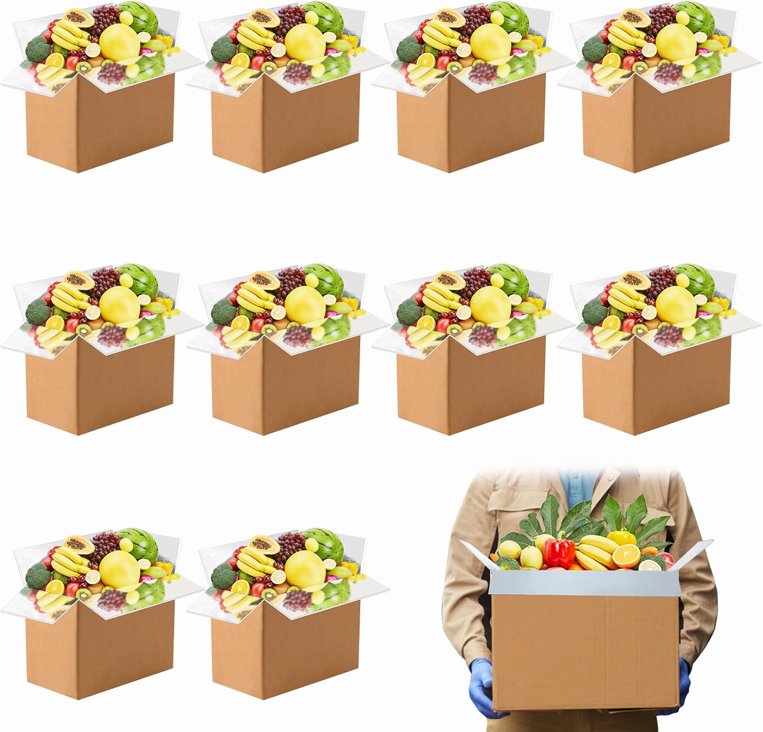 10 cajas de envío aisladas con forro de papel de aluminio, caja de envío térmica térmica para envío de alimentos congelados, caja enfriadora