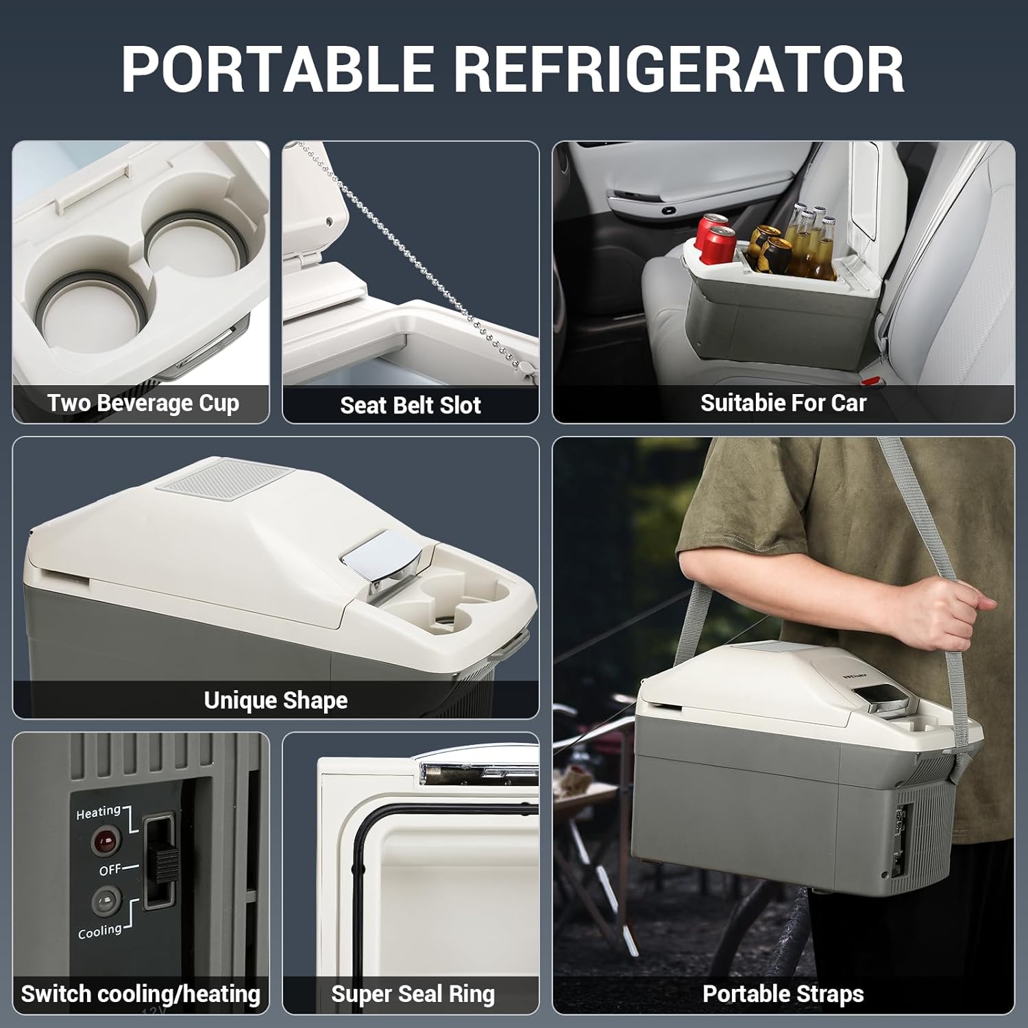 Refrigeradorcalentador de coche de 12 V, 8 cuartos (9L) 41149, 12 voltios DC y 110V CA, refrigerador eléctrico portátil compacto para campamento,