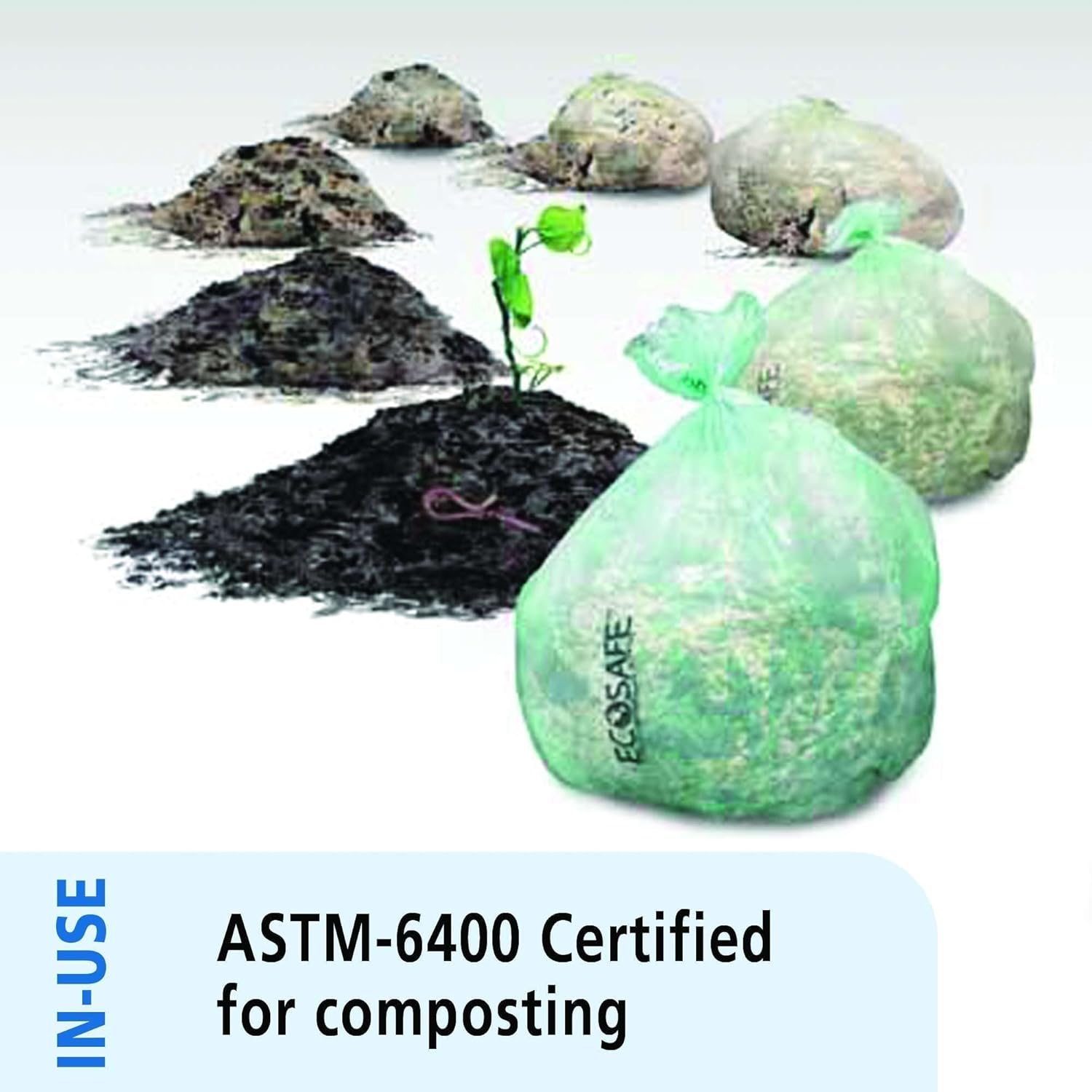 Stout e2430e8513galones 24″ x 30″ Heavy Duty biodegradables bolsas de basura, 45bolsas por caja, astm6400, verde, fabricado en Estados Unidos por