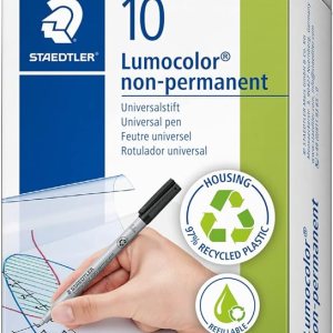 STAEDTLER 316 B10 Lumocolor – Bolígrafo no permanente, ancho de línea fina, 0.024 in, colores surtidos (paquete de 10) STAEDTLER 316 B10 Lumocolor – Bolígrafo no permanente, ancho de línea fina, 0.024 in, colores surtidos (paquete de 10)