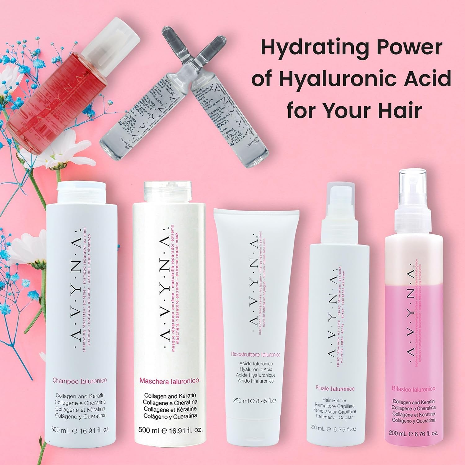 Avyna Acondicionador para cabello seco dañado con ácido hialurónico 33.81 fl oz