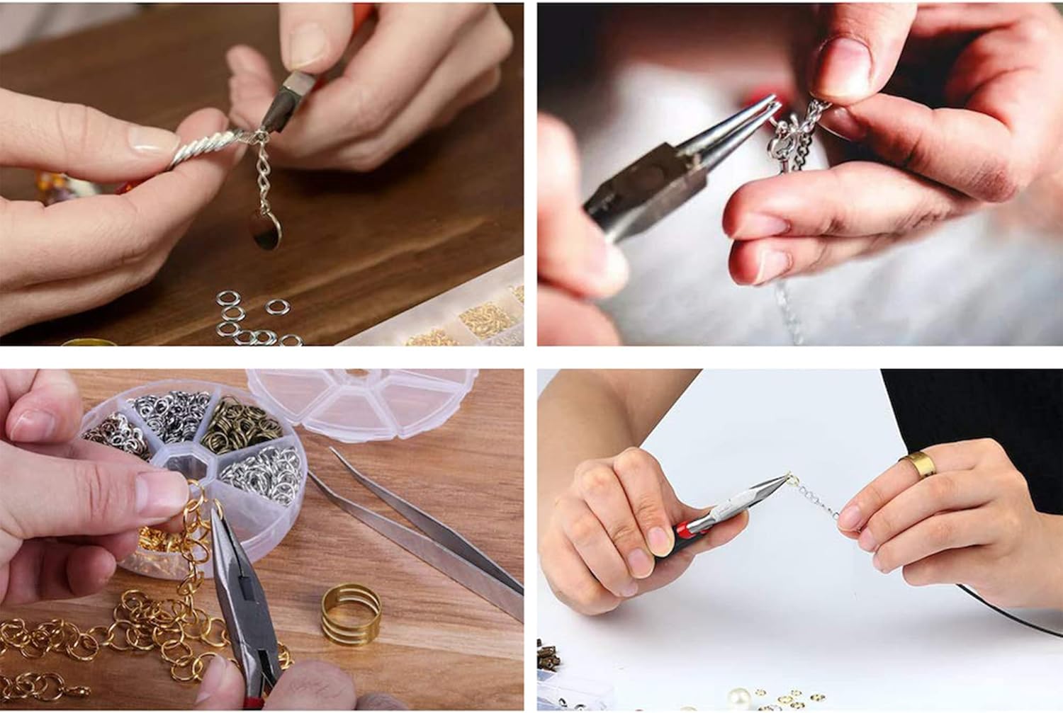 Anillos de plata de ley para hacer joyas de 0.157 in, 0.197 in, 0.236 in, plata de ley 925, anillos de salto abiertos para bricolaje (60 unidades)