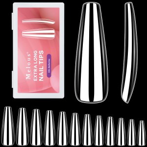 600 puntas de uñas postizas transparentes de cobertura completa, uñas postizas de gel x puntas de uñas XXL 600 puntas de uñas postizas transparentes de cobertura completa, uñas postizas de gel x puntas de uñas XXL