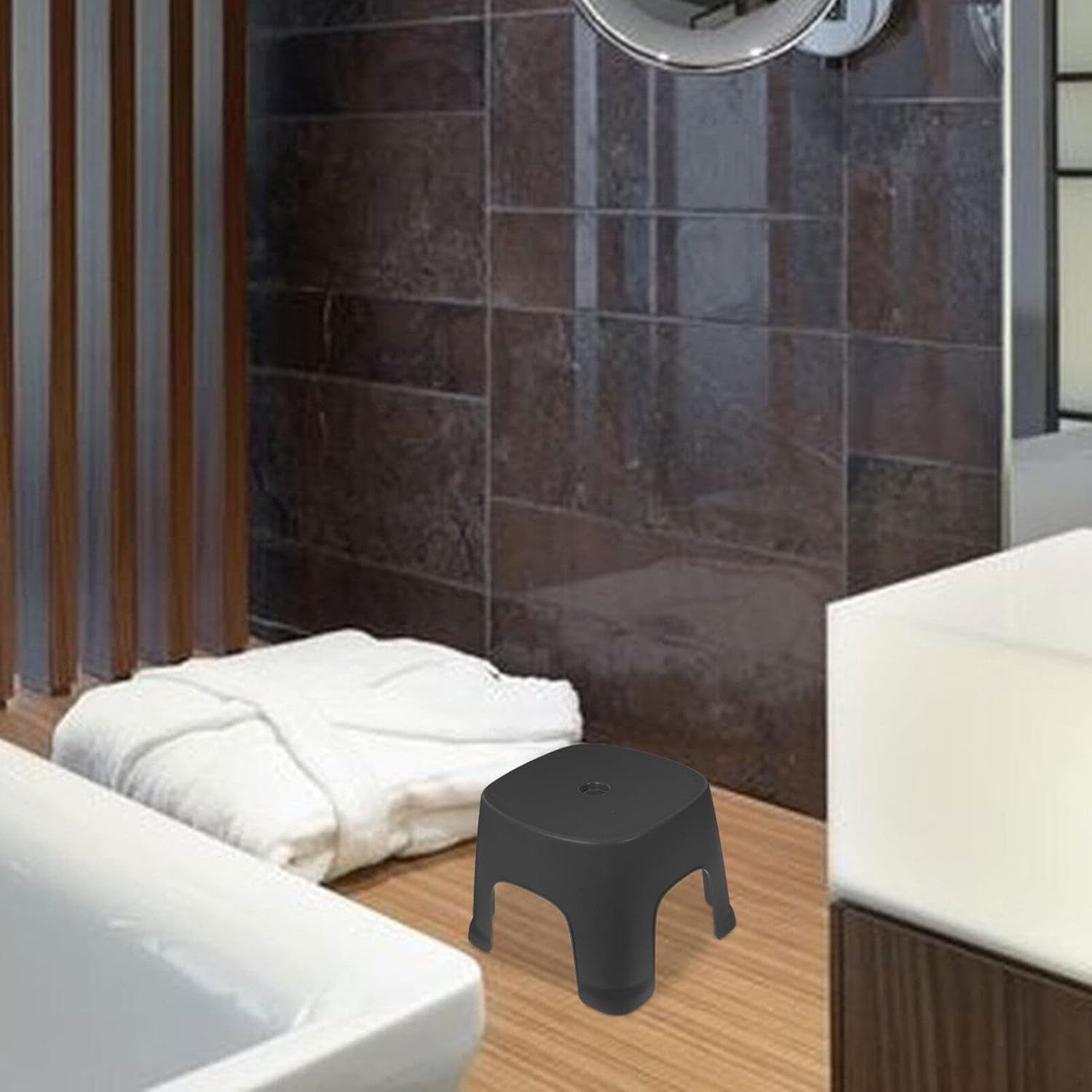 Holibanna Taburete de plástico para baño para baño, taburete para baño, cambiador de zapatos, taburete de pesca para el hogar