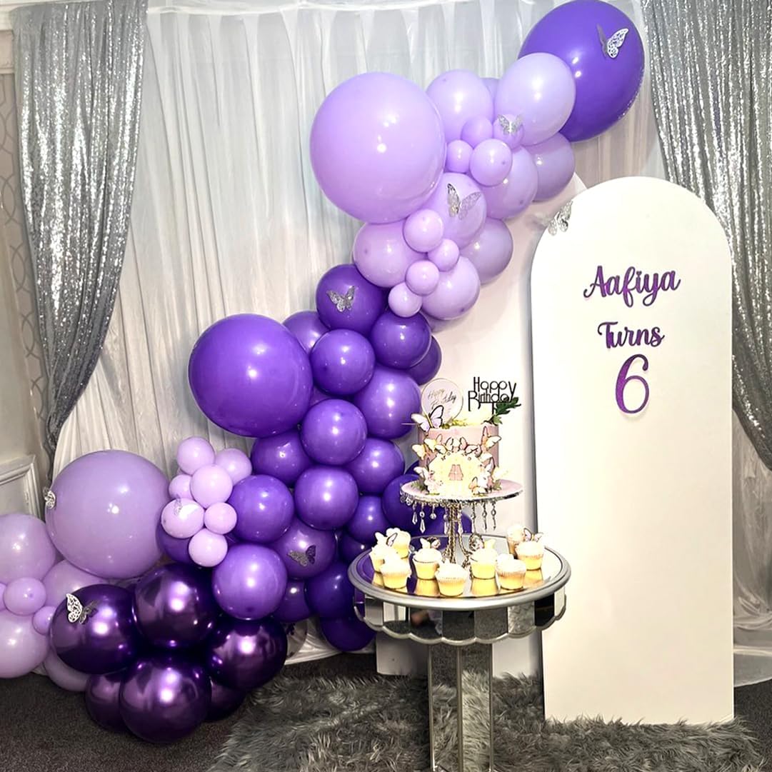 Globos de fiesta de color morado y blanco, 50 globos morados y blancos de 12 pulgadas, globos de látex morados y blancos para boda, baby shower,