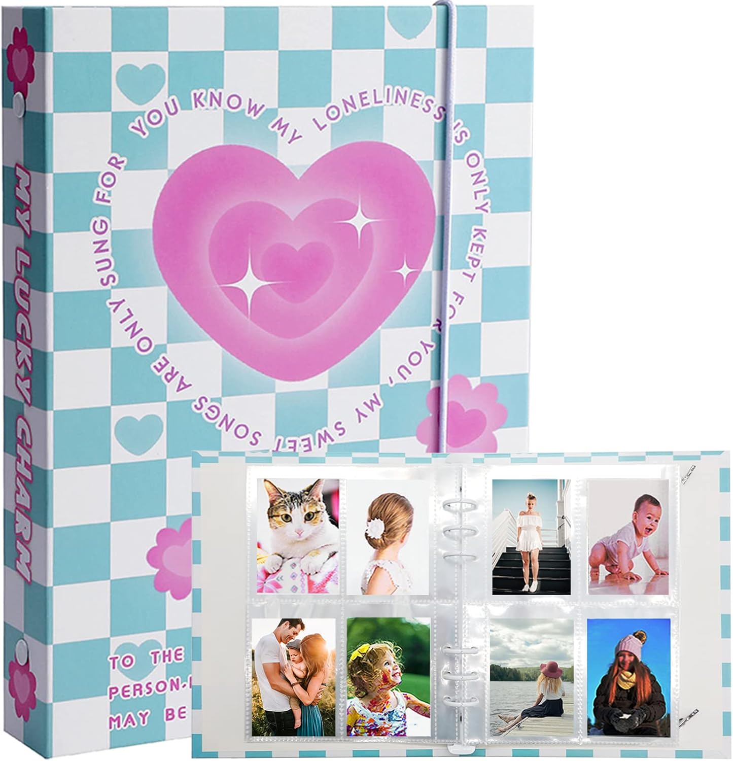 SZHTSWU Carpeta A5 Kpop álbum de fotos con 20 fundas interiores de 3 pulgadas para álbum de fotos en hojas sueltas rellenables de 6 anillos,