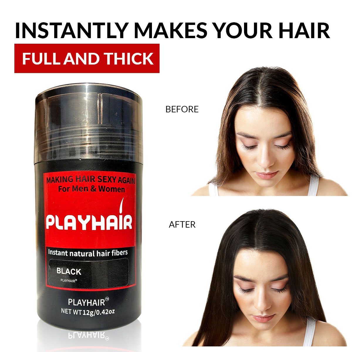 Fibras naturales de queratina para la construcción del cabello para ocultar la calvicie al instante adelgazando el cabello y cubrirse para hombres y