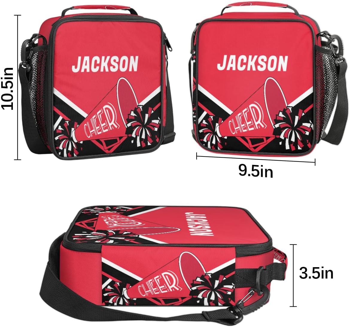 Lonchera reutilizable con nombre personalizado para niños, niñas y adolescentes, coloridas, animadoras, personalizada, aislada, hielera térmica,