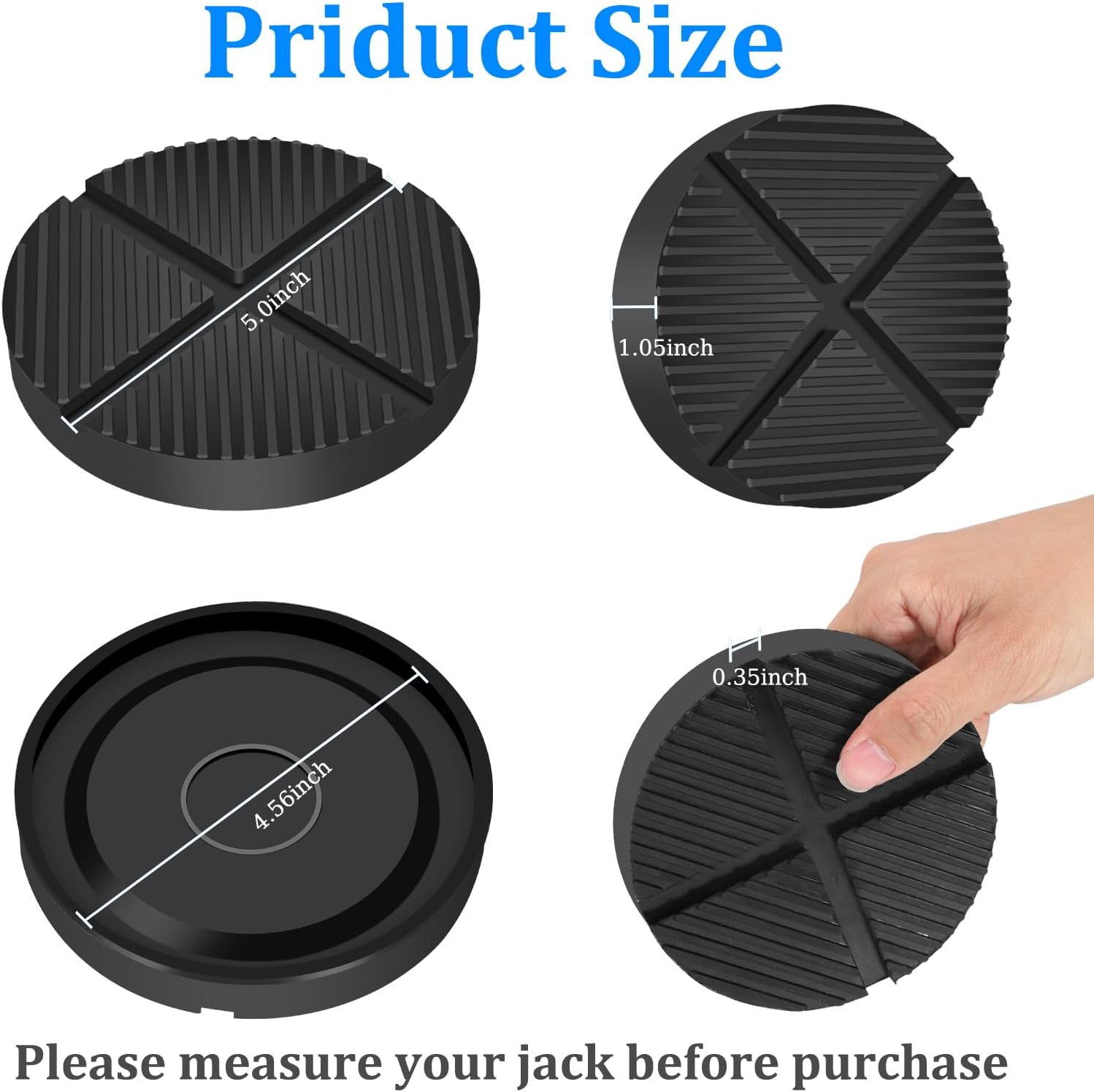 Floor Jack Rubber Pad Jegruda – Adaptador universal de almohadilla de gato, protector de riel de marco lateral de soldadura por pellizco, paquete de