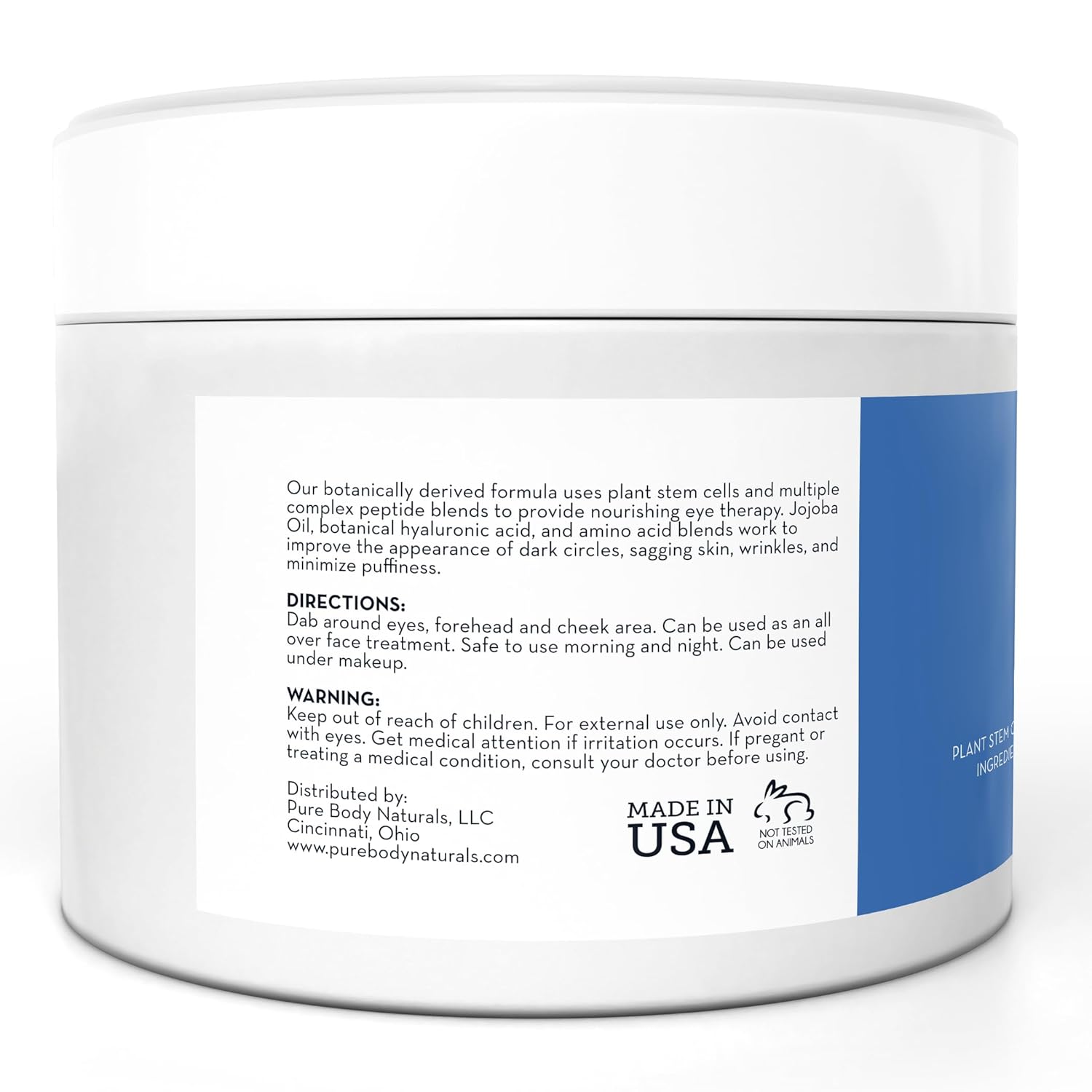 Pure Body Naturals Gel de ojos que desafía la edad para arrugas y círculos, crema de ojos para tratamiento de bolsas debajo de los ojos, 1.7 onzas