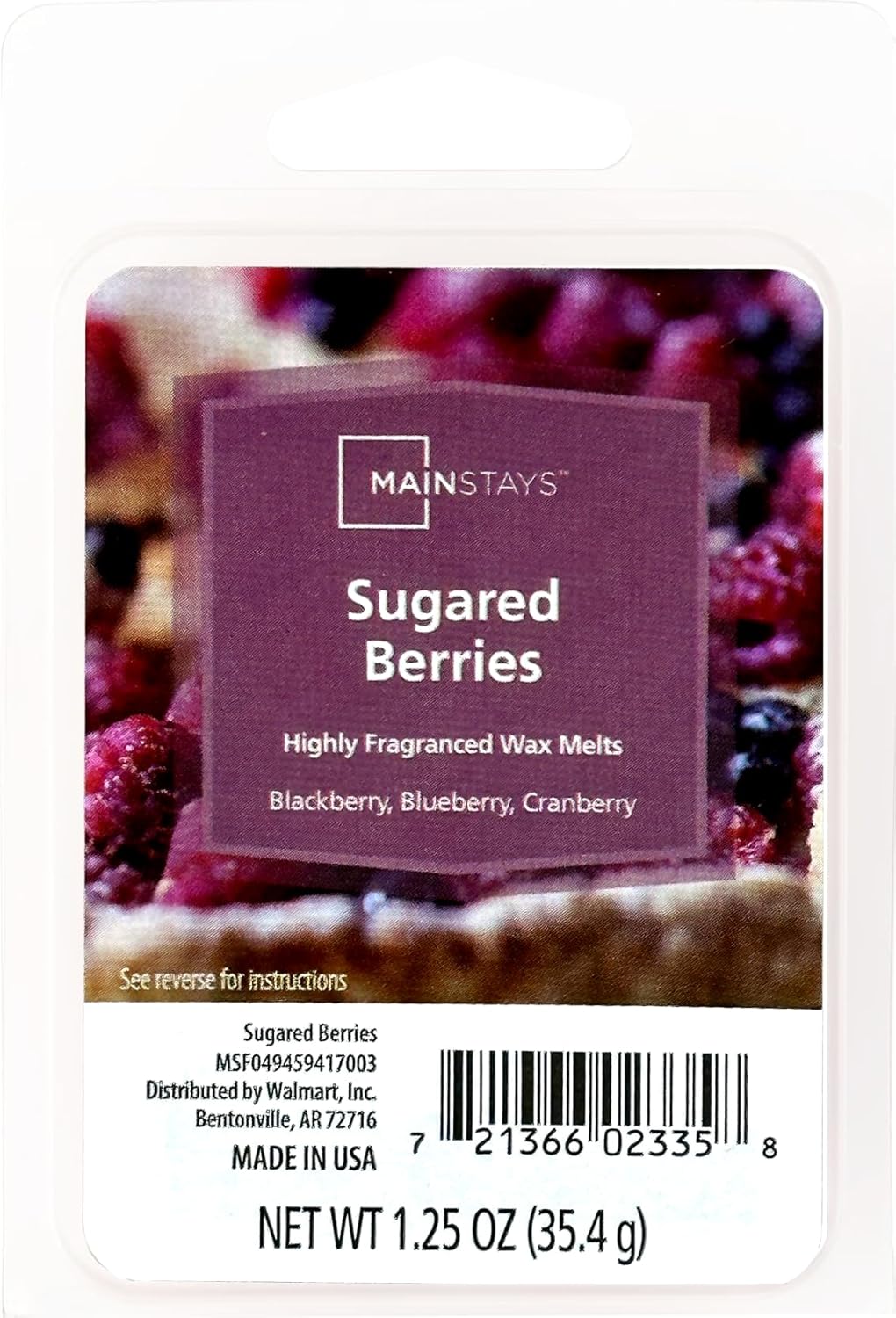 Mainstays – Cubos de cera perfumada de 1.25 onzas, paquete de 4 unidades (Bayas azucaradas)