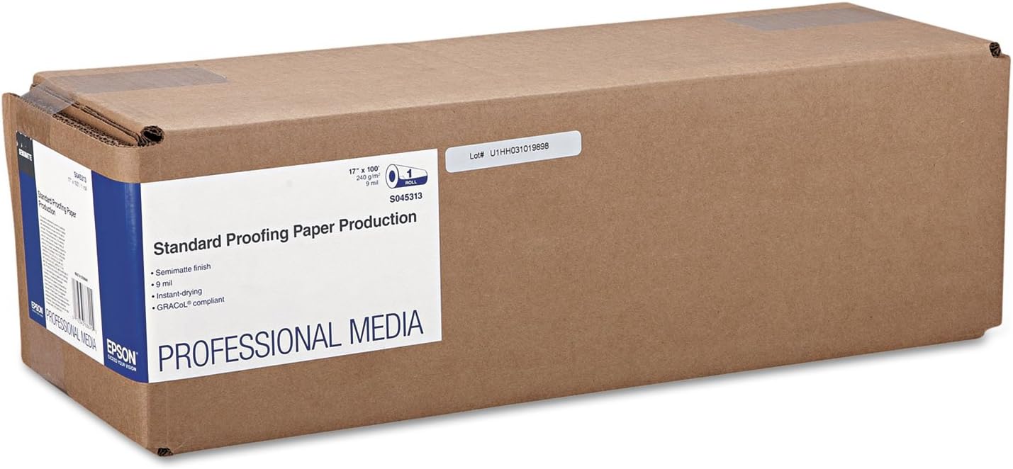 Epson Producción de papel de prueba estándar, 9 mil, 44 pulgadas x 100 pies, blanco semimate