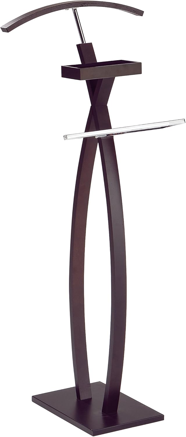 KB Designs – Soporte moderno de maderametal para corbata, organizador de ropa, nogal