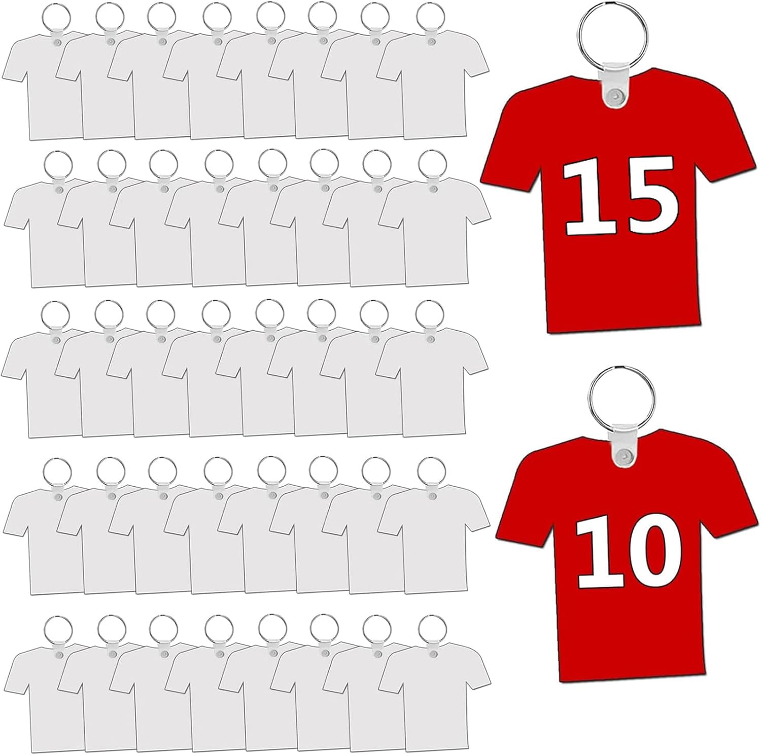120 piezas llavero de sublimación en blanco MDF de doble cara transferencia de calor fútbol sublimación llaveros en blanco a granel (jersey), Jersey