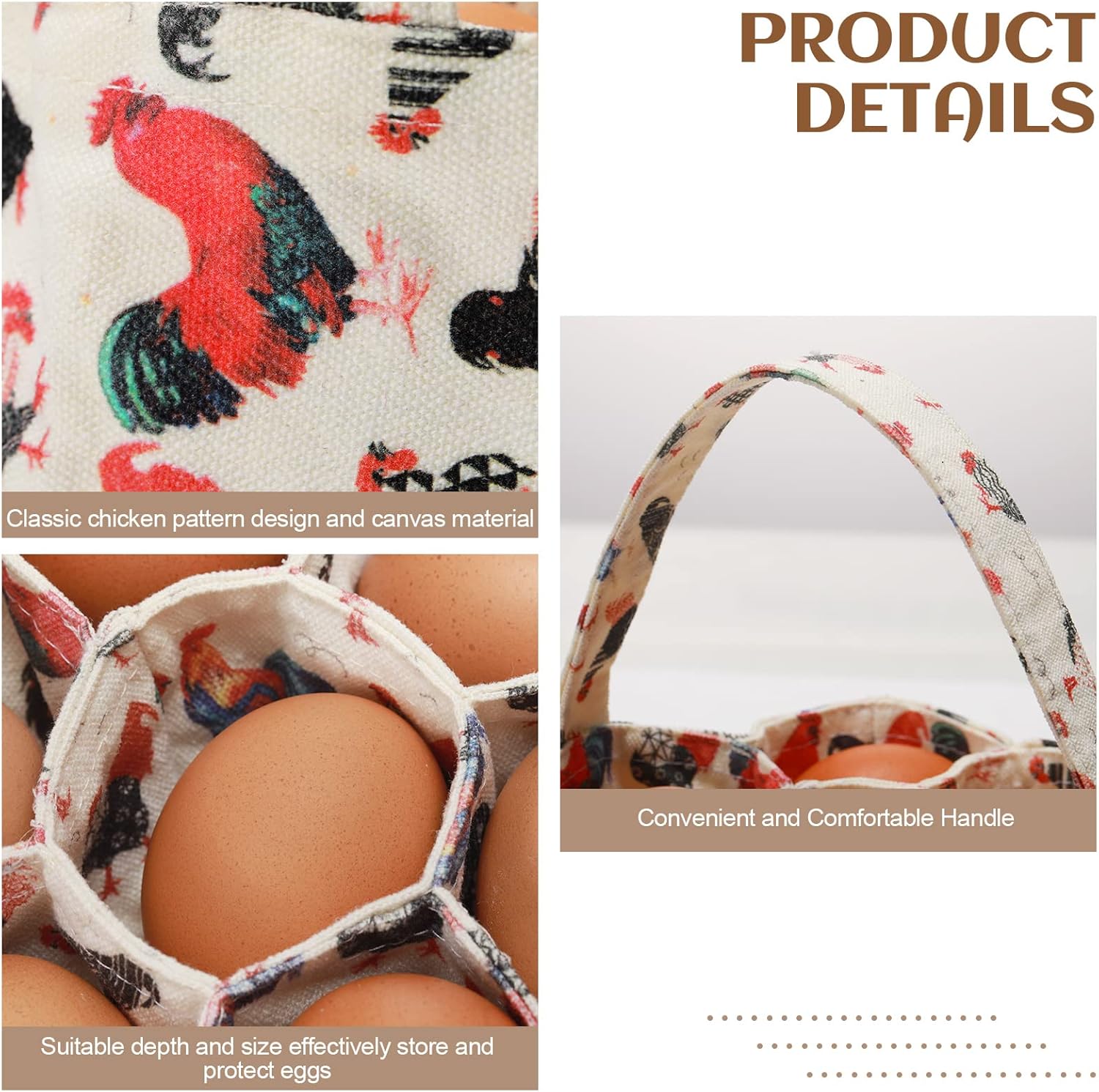 2 bolsas de huevos, cesta para huevos, cesta para recolección de huevos, cesta de recolección de huevos con 7 bolsas para granja, pollo, gallina,