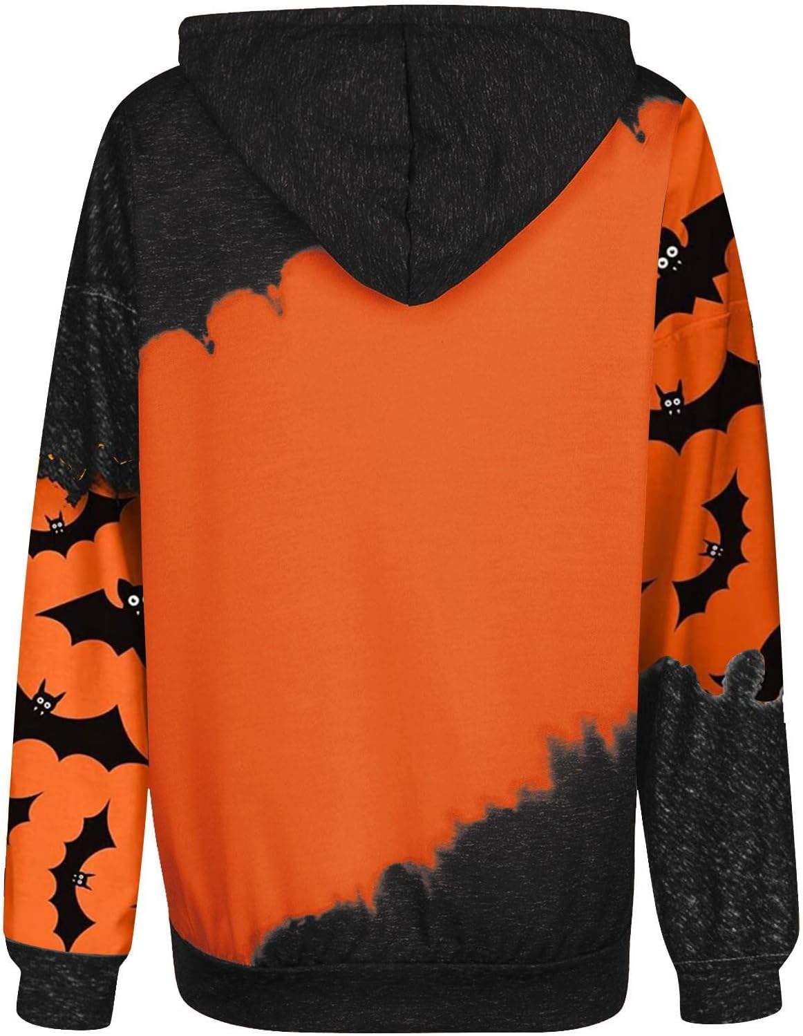 Sudaderas de Halloween para mujer, bloque de color, manga larga, sudadera con capucha, casual, holgada, con cordón y bolsillos