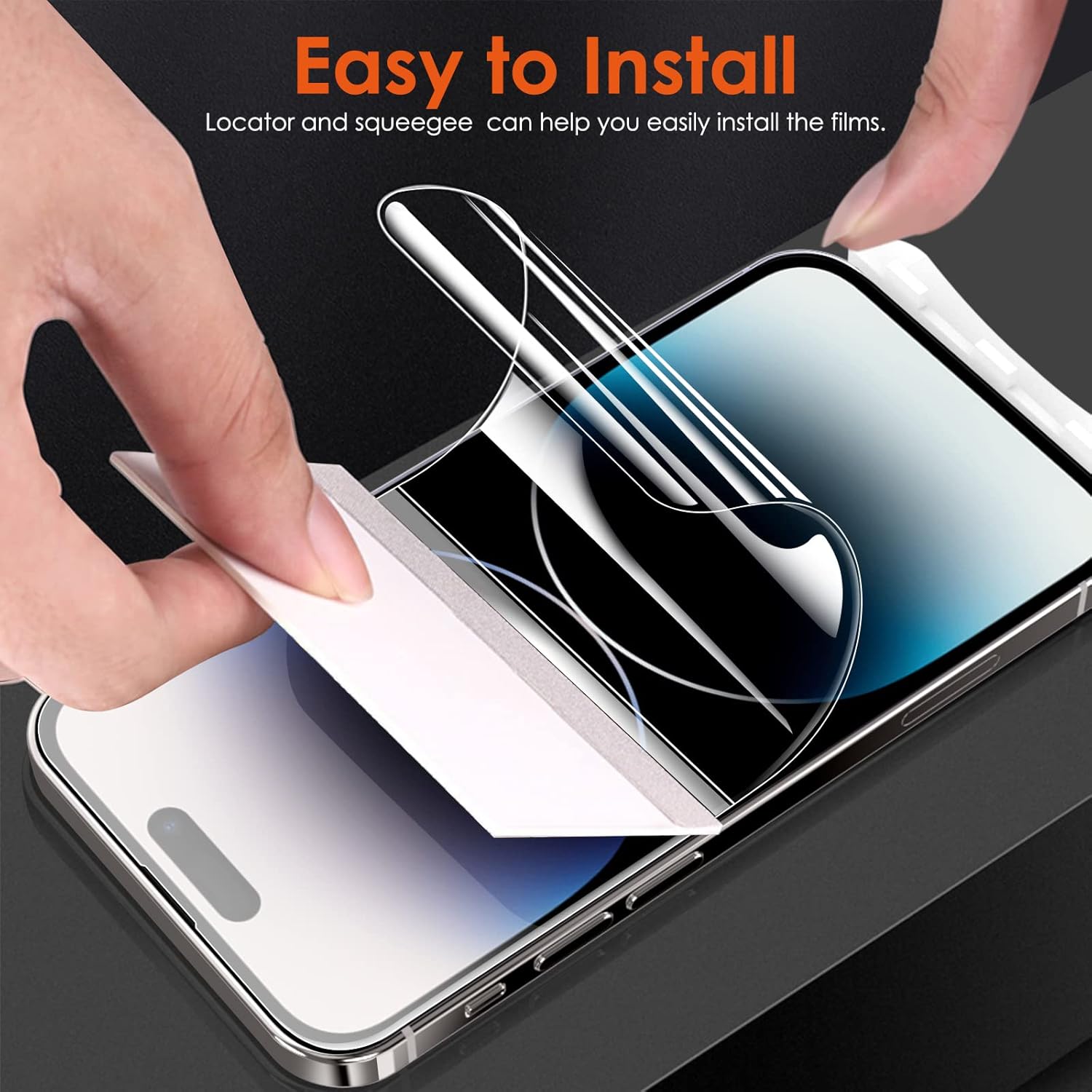 2+2 Protector de pantalla de privacidad para iPhone 15 Pro Max (no vidrio) con protector de lente de cámara de vidrio templado, anti-espía