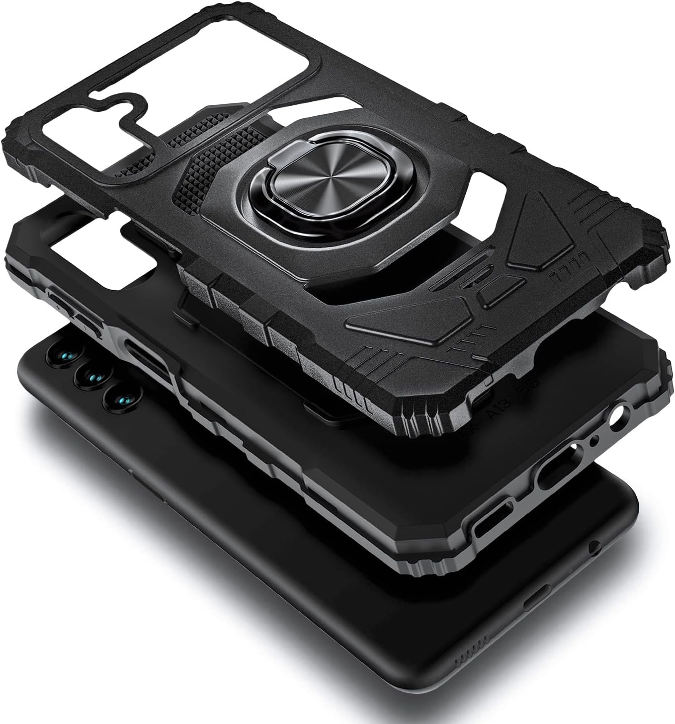 NZND Funda para Samsung Galaxy A13 5G con protector de pantalla de vidrio templado (cobertura máxima), protección de cuerpo completo grado militar,