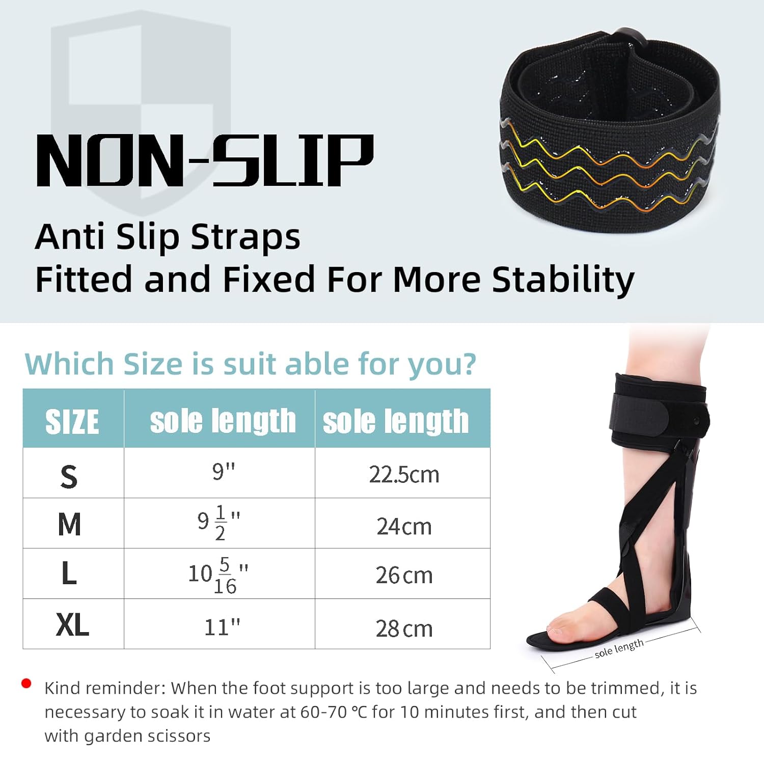 Tairibousy Medical AFO – Soporte de pie para ortesis de pie, soporte estabilizador de pie para caminar con zapato para hombres y mujeres para