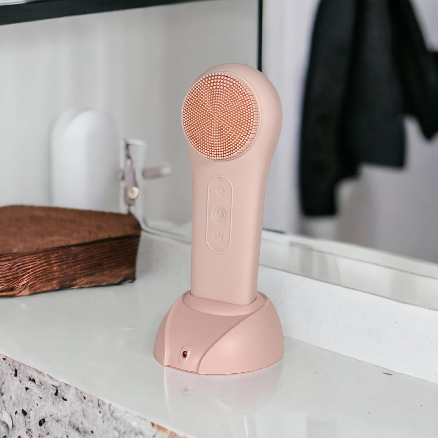 More Life Clarity – Cepillo de limpieza facial avanzado 3 en 1 con soporte de carga, limpiador facial eléctrico recargable en caliente y frío de
