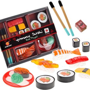 PowerTRC Juego de comida japonesa de juguete de sushi Bento Juego de 19 piezas de juguetes de comida de corte para niños de 3, 4, 5, 6, 7, 8, 9+ PowerTRC Juego de comida japonesa de juguete de sushi Bento Juego de 19 piezas de juguetes de comida de corte para niños de 3, 4, 5, 6, 7, 8, 9+