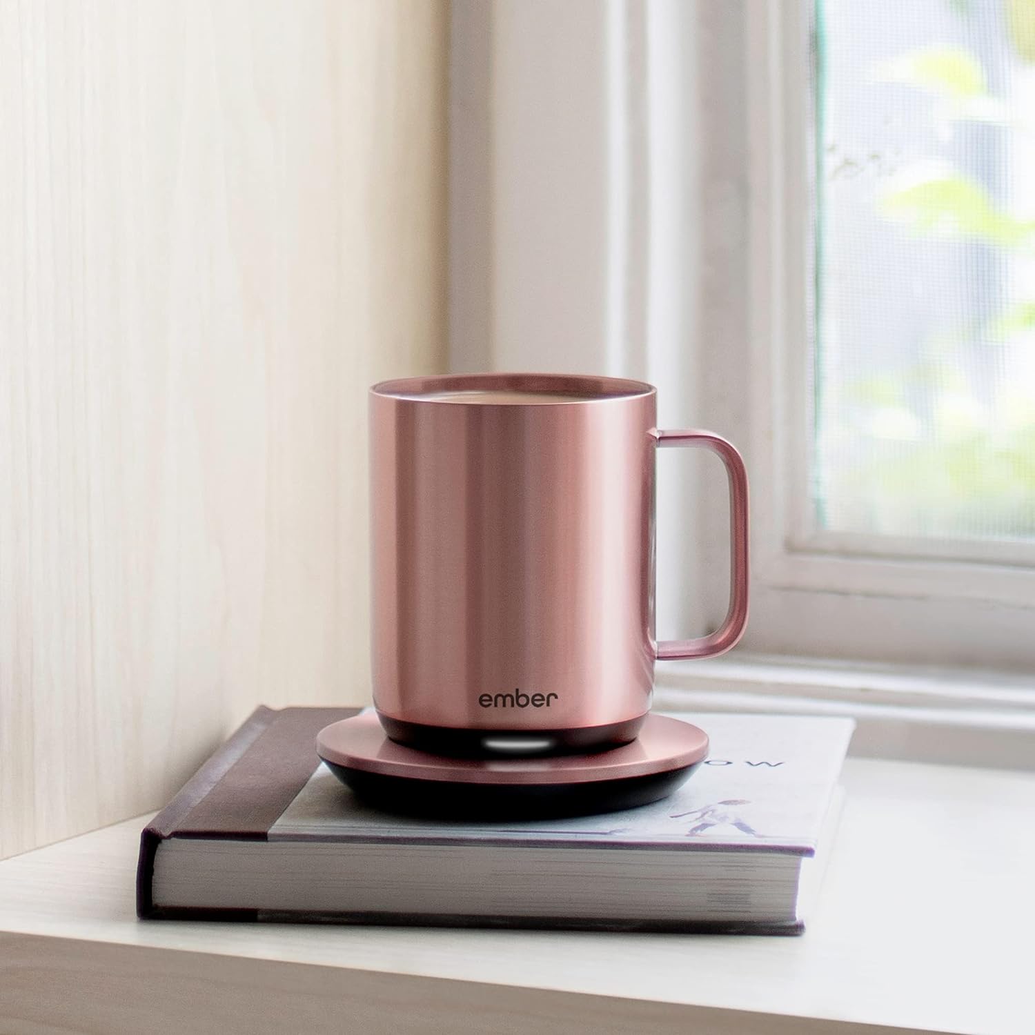 Ember – Taza inteligente con control de temperatura, 2, 10 onzas, oro rosa, duración de la batería de 1.5 horas, taza de café térmica controlada por
